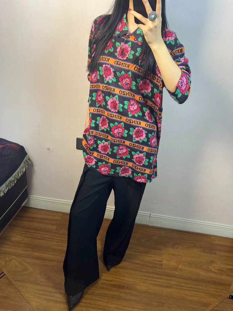Kenzo KENZO Full print logo classic flower shirt Size M / US 6-8 / IT 42-44 - 8 Thumbnail