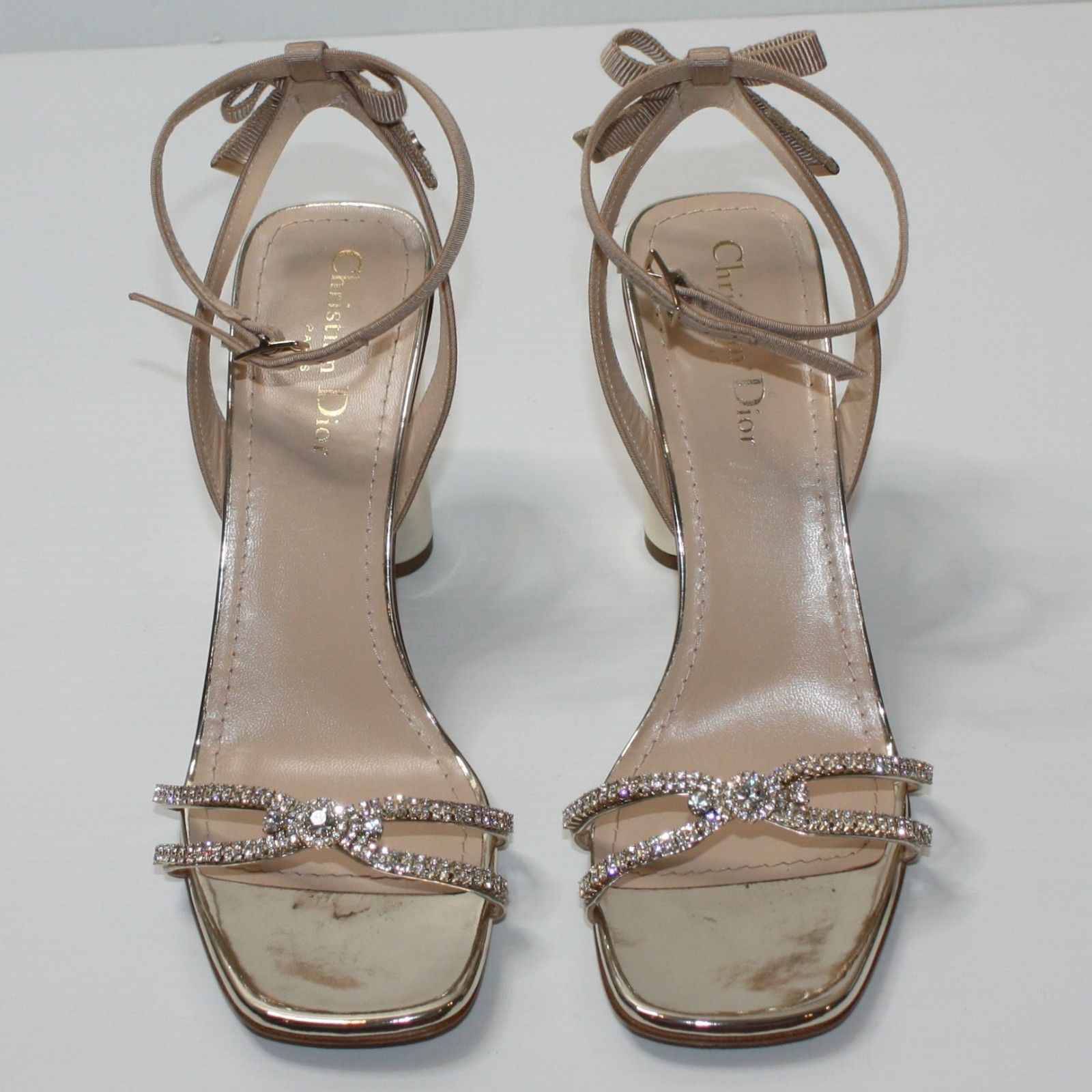 Dior Gold with Crystal Embellishments Sandals US 10.5 $1380 Size US 10.5 / IT 40.5 - 2 Thumbnail