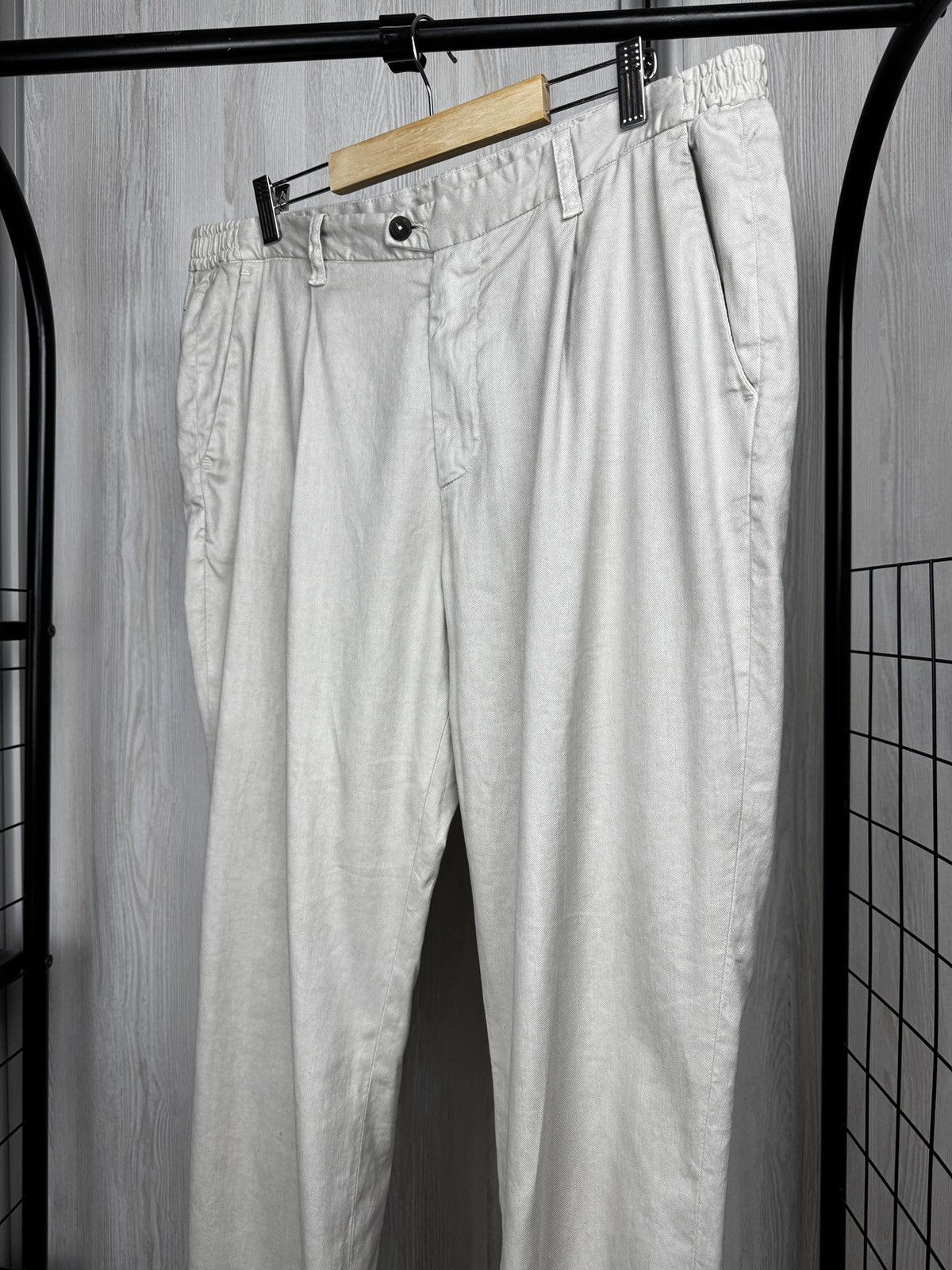 Other Devore Linen blend Ivory Beige chino pants Italy made sz 52 Size US 36 / EU 52 - 5 Thumbnail