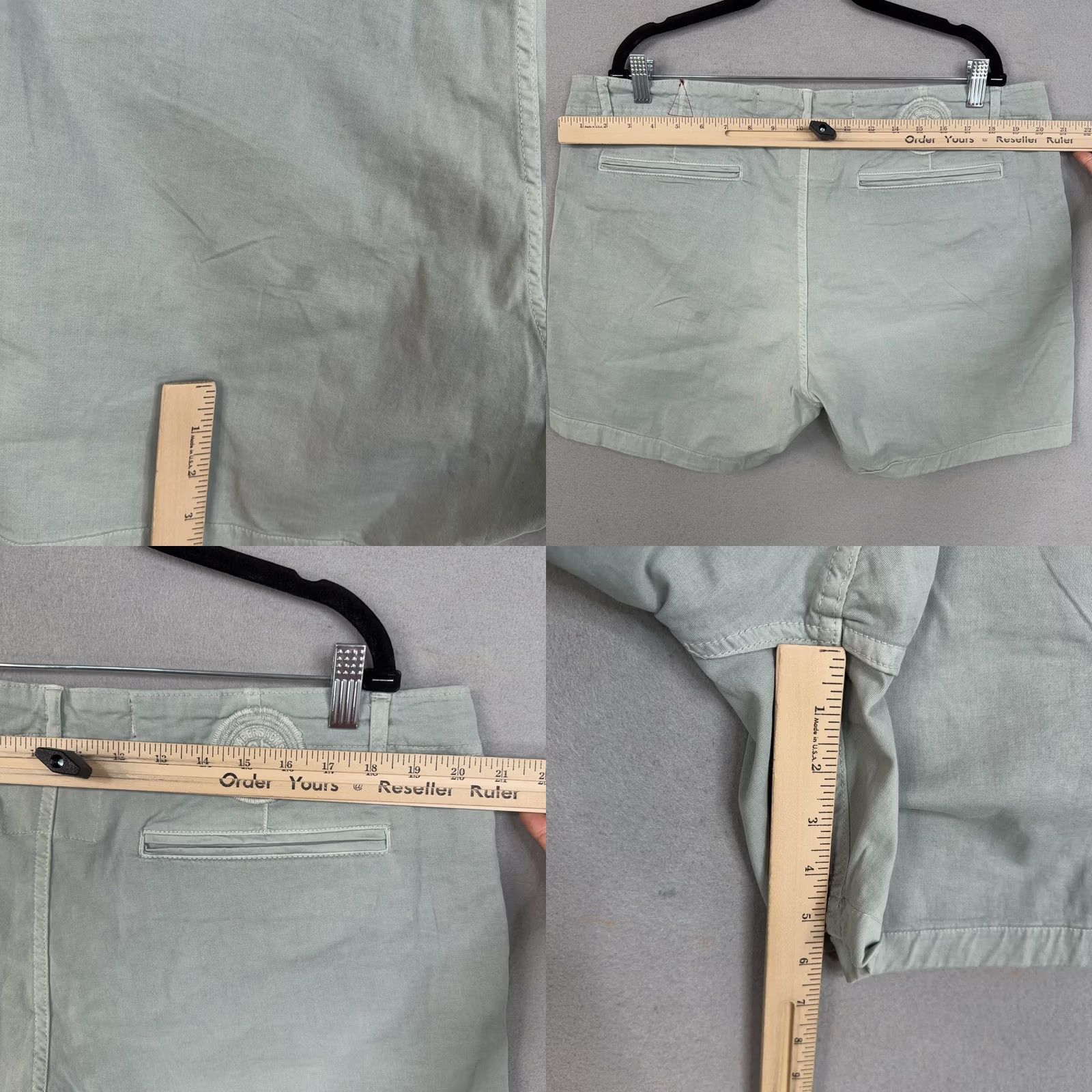 Vintage Original Paperbacks Shorts Mens 38 Light Green Chino Cotton Stretch Logo Size US 38 / EU 54 - 8 Thumbnail