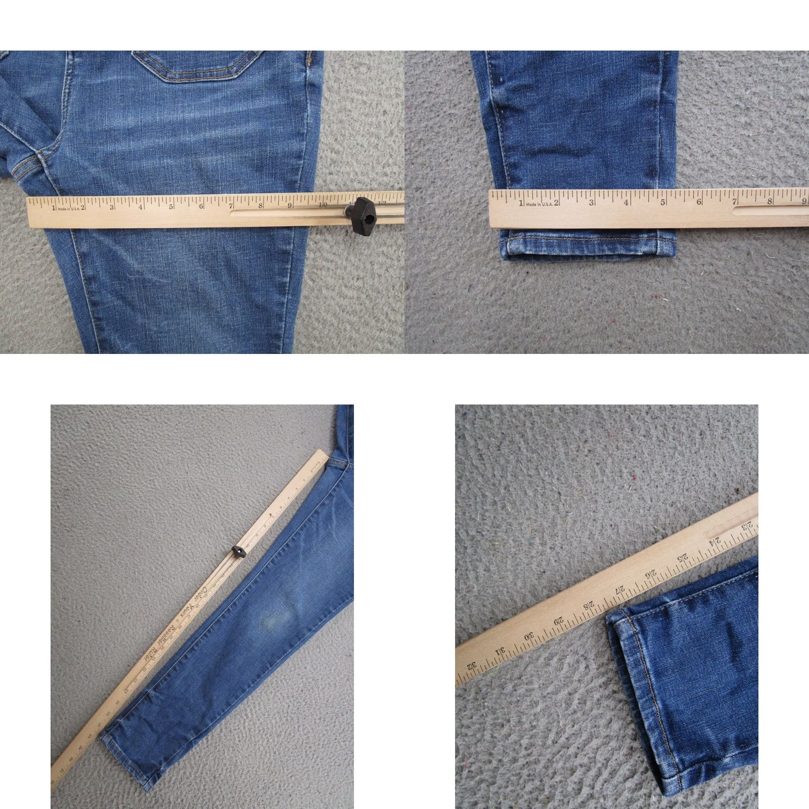 Denime Judy Blue Jeans Skinny Button Fly Womens Size 29 Medium Wash Denim Stretch 5-Pocket Size 29" - 8 Thumbnail