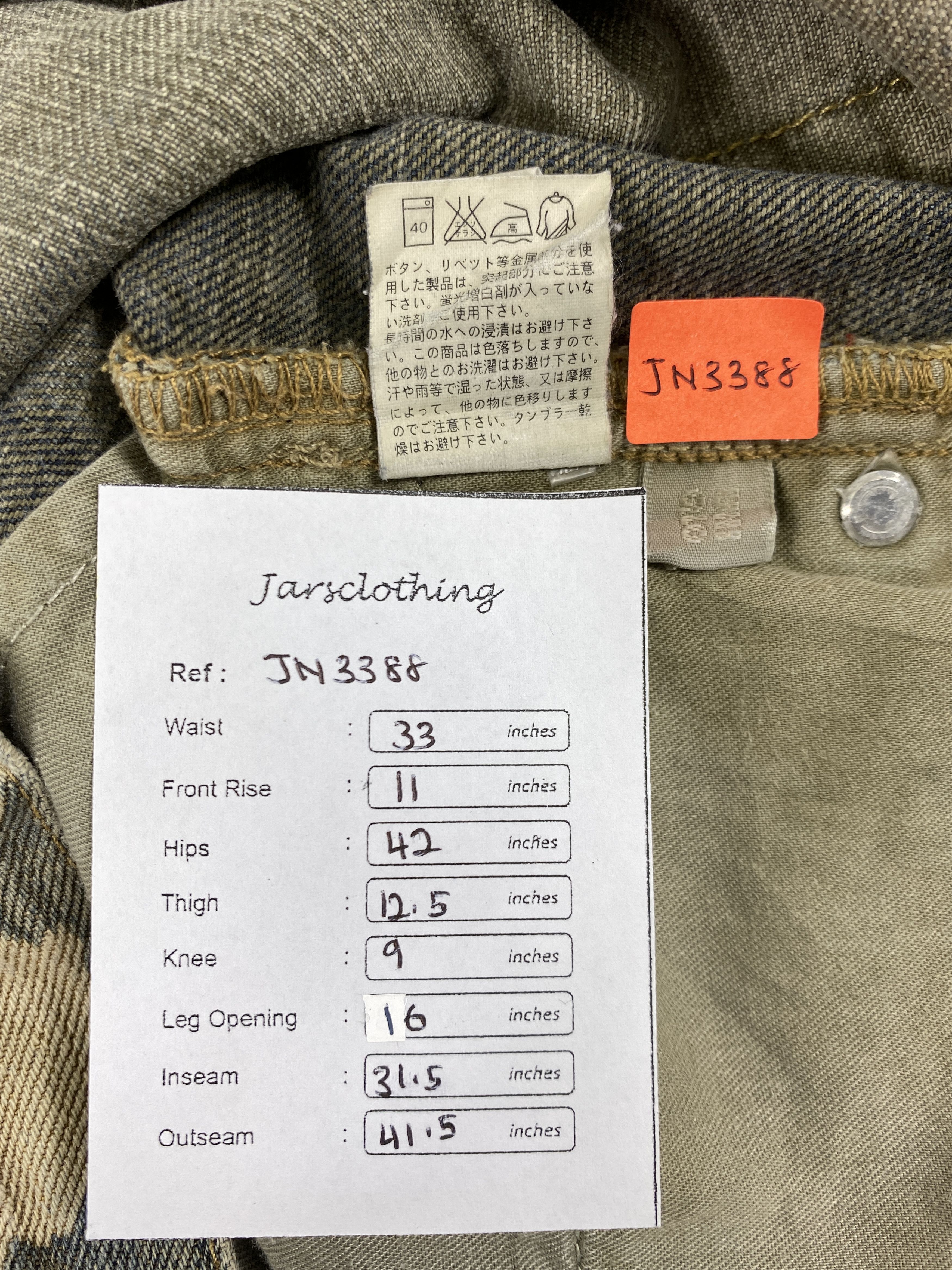 If Six Was Nine Acid Wash Uniqlo Blue Vintage Jeans 33x31.5 Denim JN3388 Size US 33 - 10 Thumbnail