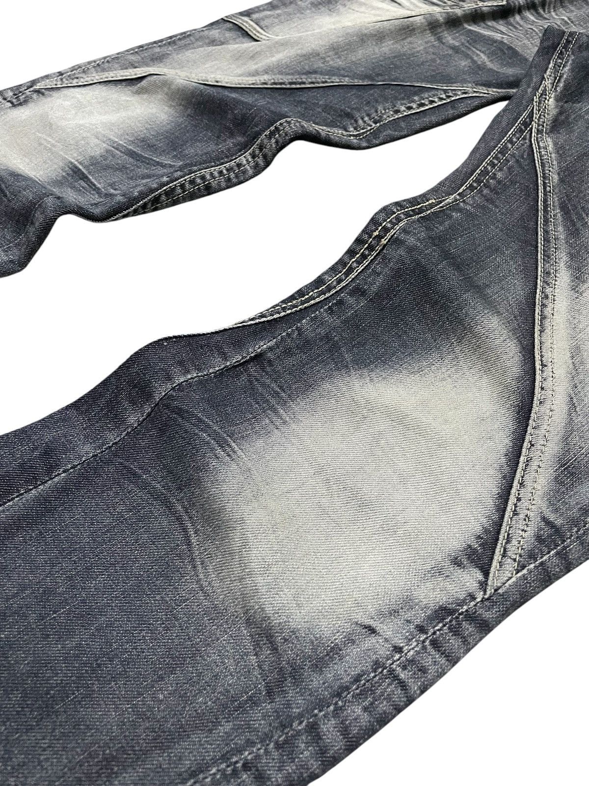 Tete Homme × Tornado Mart Michel Klein Japan Panel Spiral Flared Denim Jeans Size US 30 / EU 46 - 6 Thumbnail