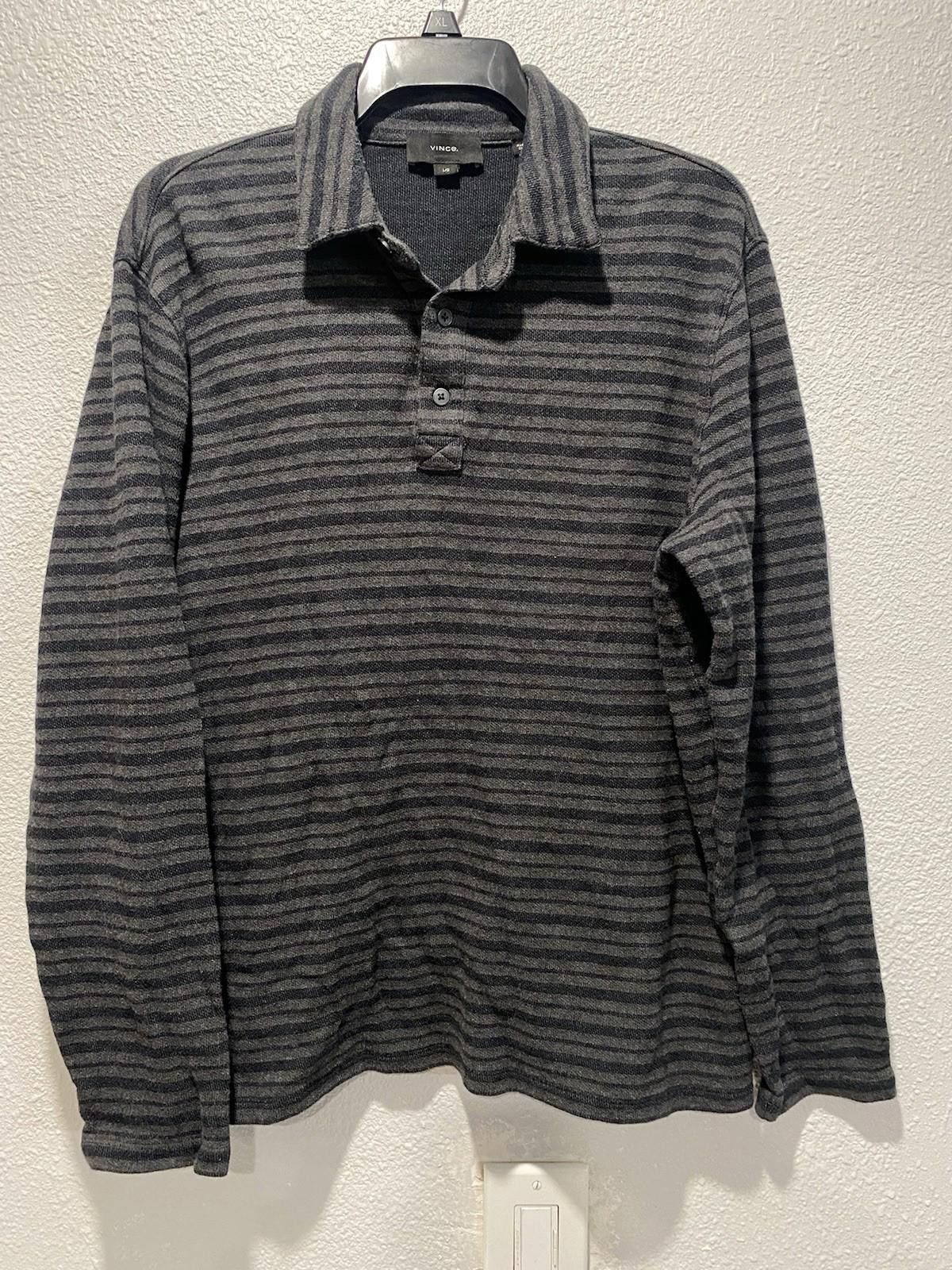 Vince VINCE MENS LIGHTWEIGHT STRIPED Sweater SIZE L Grey Cotton Size US L / EU 52-54 / 3 - 1 Thumbnail