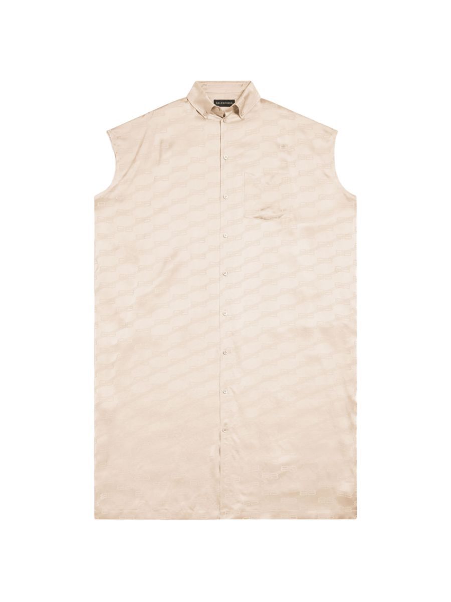 Balenciaga o1bcso1str1124 BB Monogram Rawcut Dress in Champagne Beige Size XS / US 0-2 / IT 36-38 - 1 Thumbnail