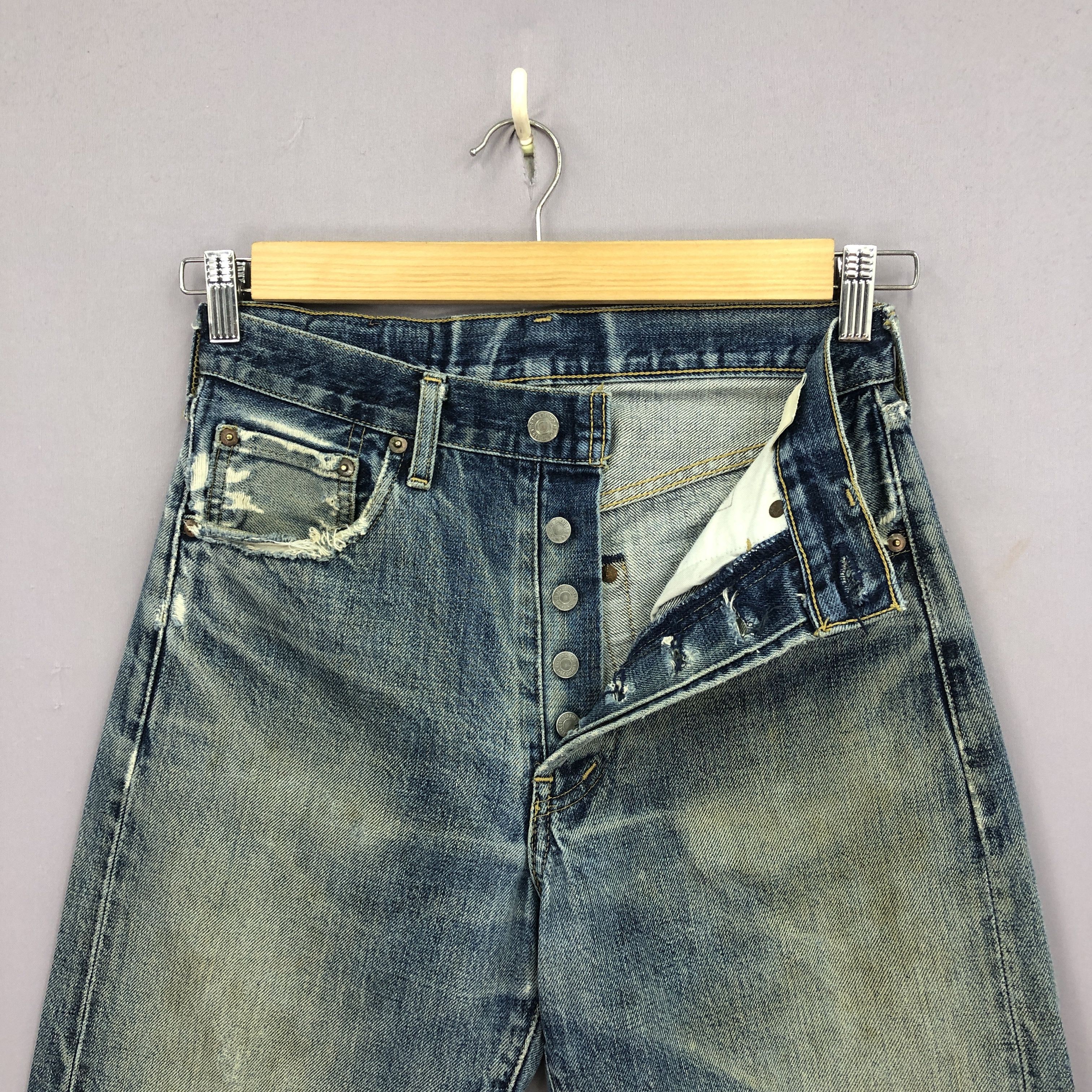 Levi's Vintage Levis 503B Selvedge Jeans Distressed Denim GF30268 Size 28" / US 6 / IT 42 - 6 Thumbnail