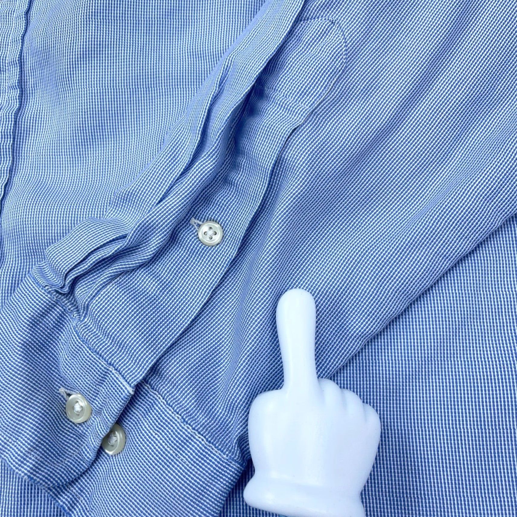 Ralph Lauren Ralph Lauren Shirt Men 16.5 34 Blue Button Up Yarmouth Dress Pinpoint Check D* Casual Workwear Size 46R - 7 Thumbnail
