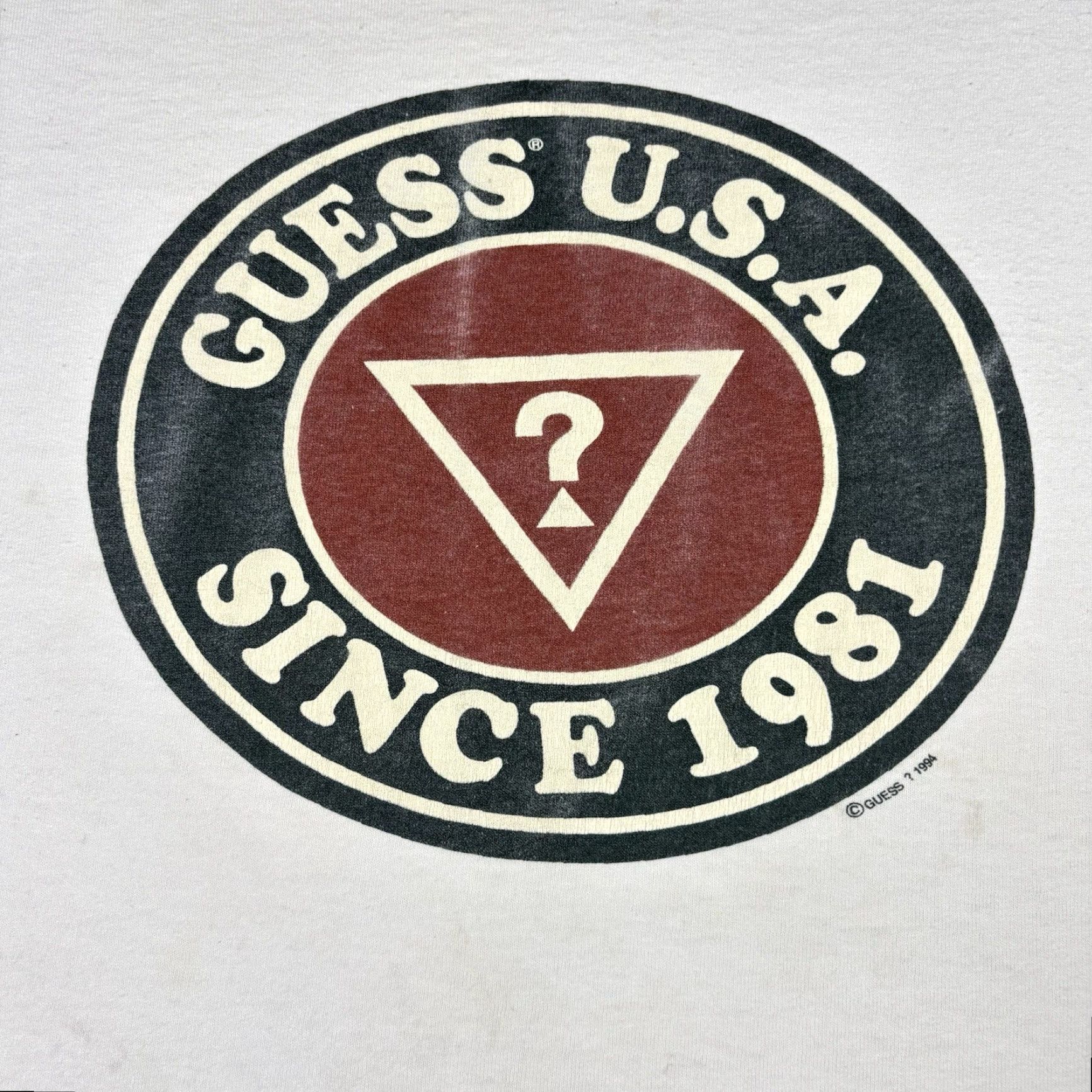 Guess VINTAGE GUESS T SHIRT White Oversized XL 90s Distressed Worn Crew Neck Short Sleeve Men Size US XL / EU 56 / 4 - 7 Thumbnail