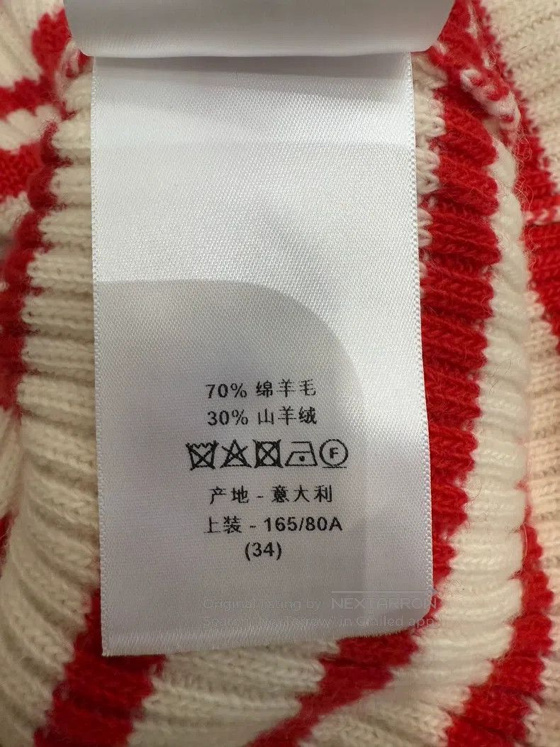 Dior Dior Red and white striped knitwear sweater Size XXS / US 00 / IT 34 - 6 Thumbnail