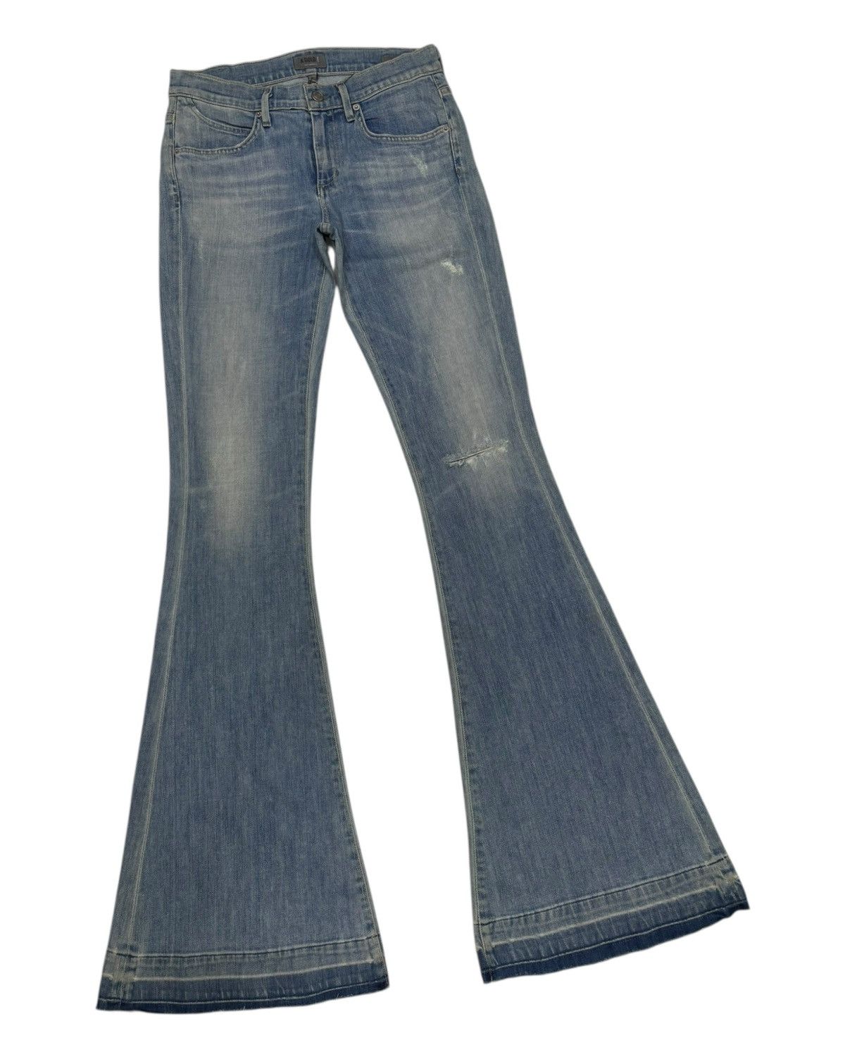 Agolde AGOLDE Denim Super Flare Jeans Distressed Denim Size US 29 - 3 Thumbnail