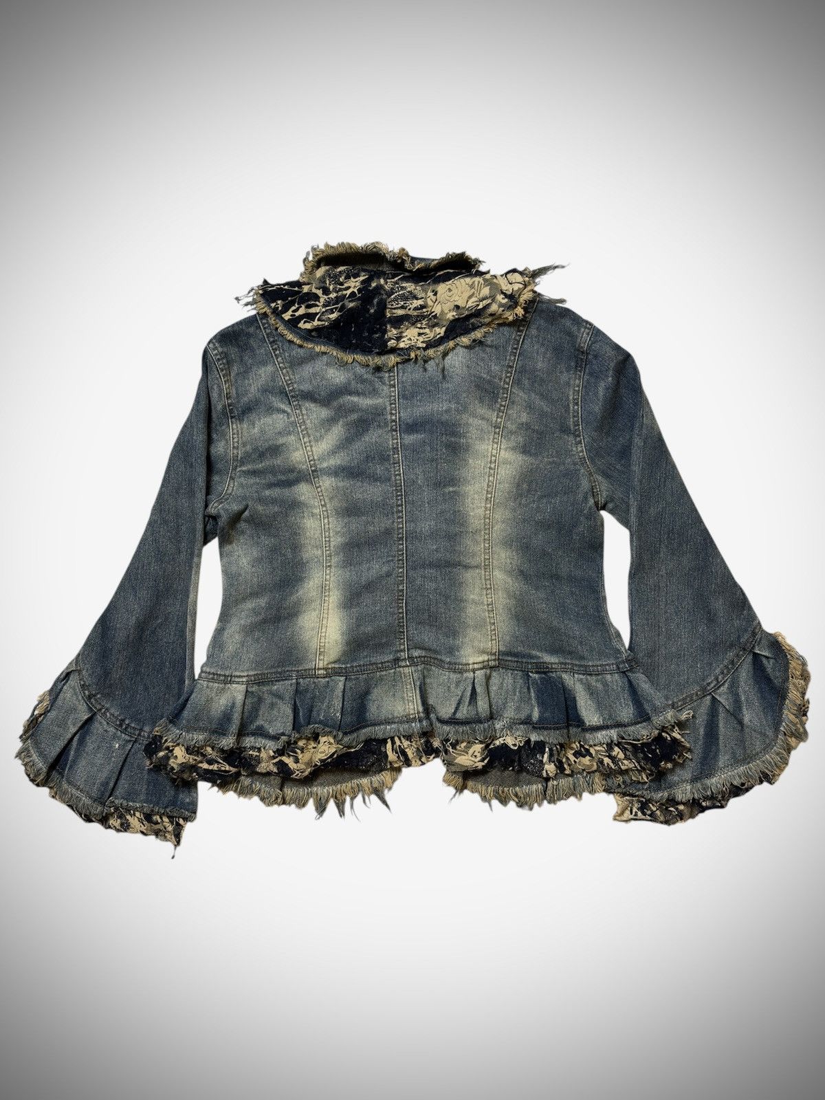 Japanese Brand 2000’s Ichioku - Japanese Ruffle Punk Ifsix Style Denim Size XL / US 12-14 / IT 48-50 - 5 Thumbnail