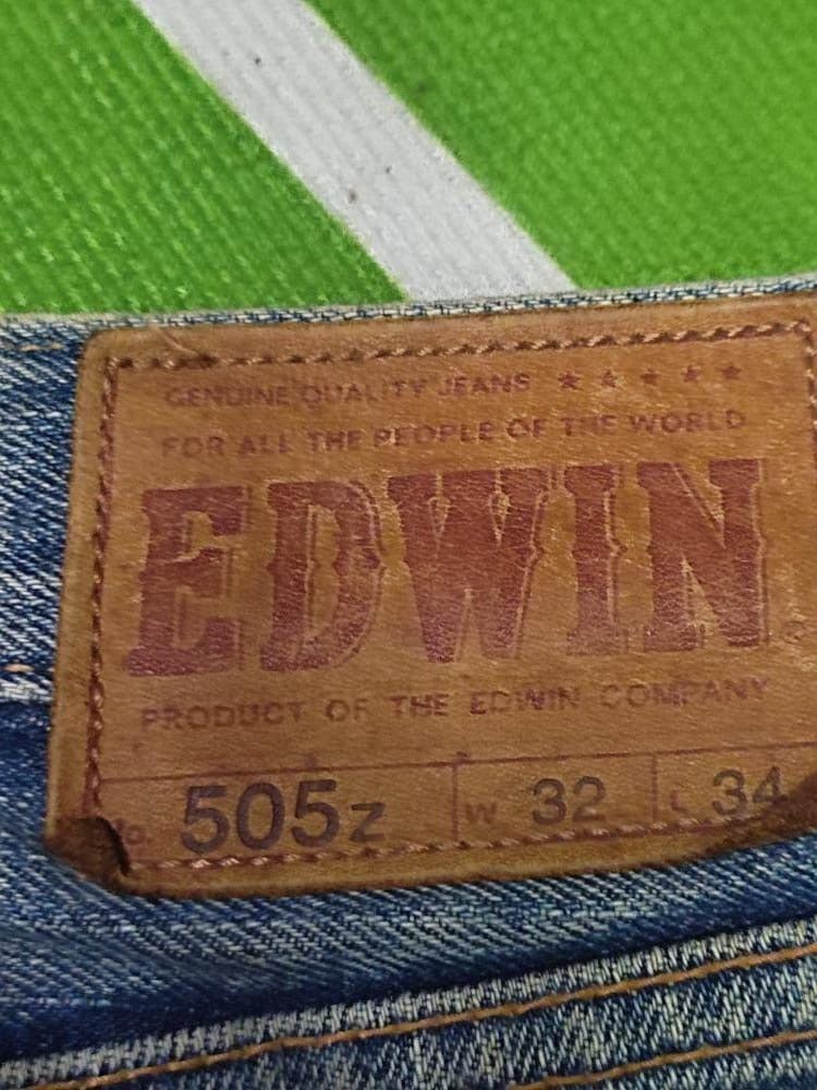 Edwin × Vintage EDWIN 505 SELVEDGE DISTRESSED JEANS FADED BLUE Size US 34 / EU 50 - 6 Thumbnail