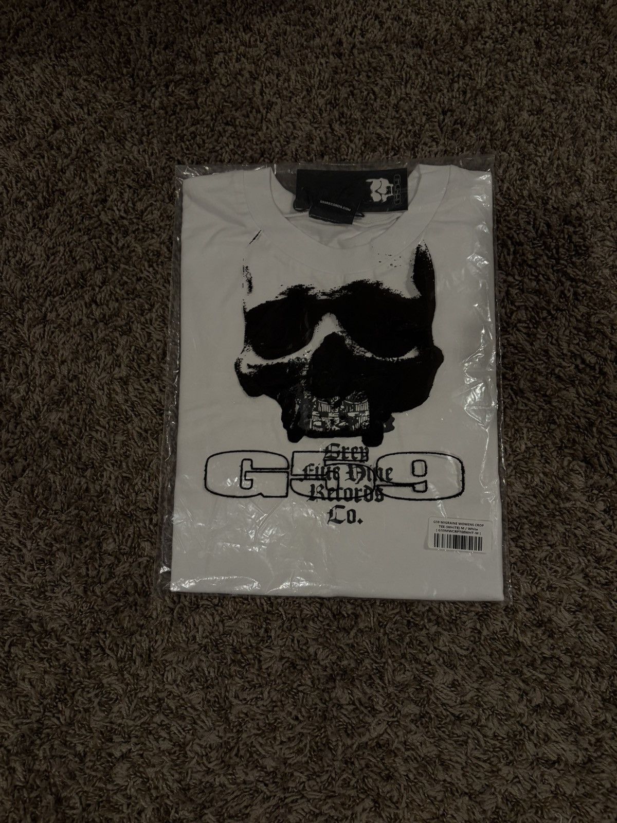 G59 Records G59 MIGRAINE WOMENS CROP TEE (WHITE) Size M / US 6-8 / IT 42-44 - 2 Thumbnail