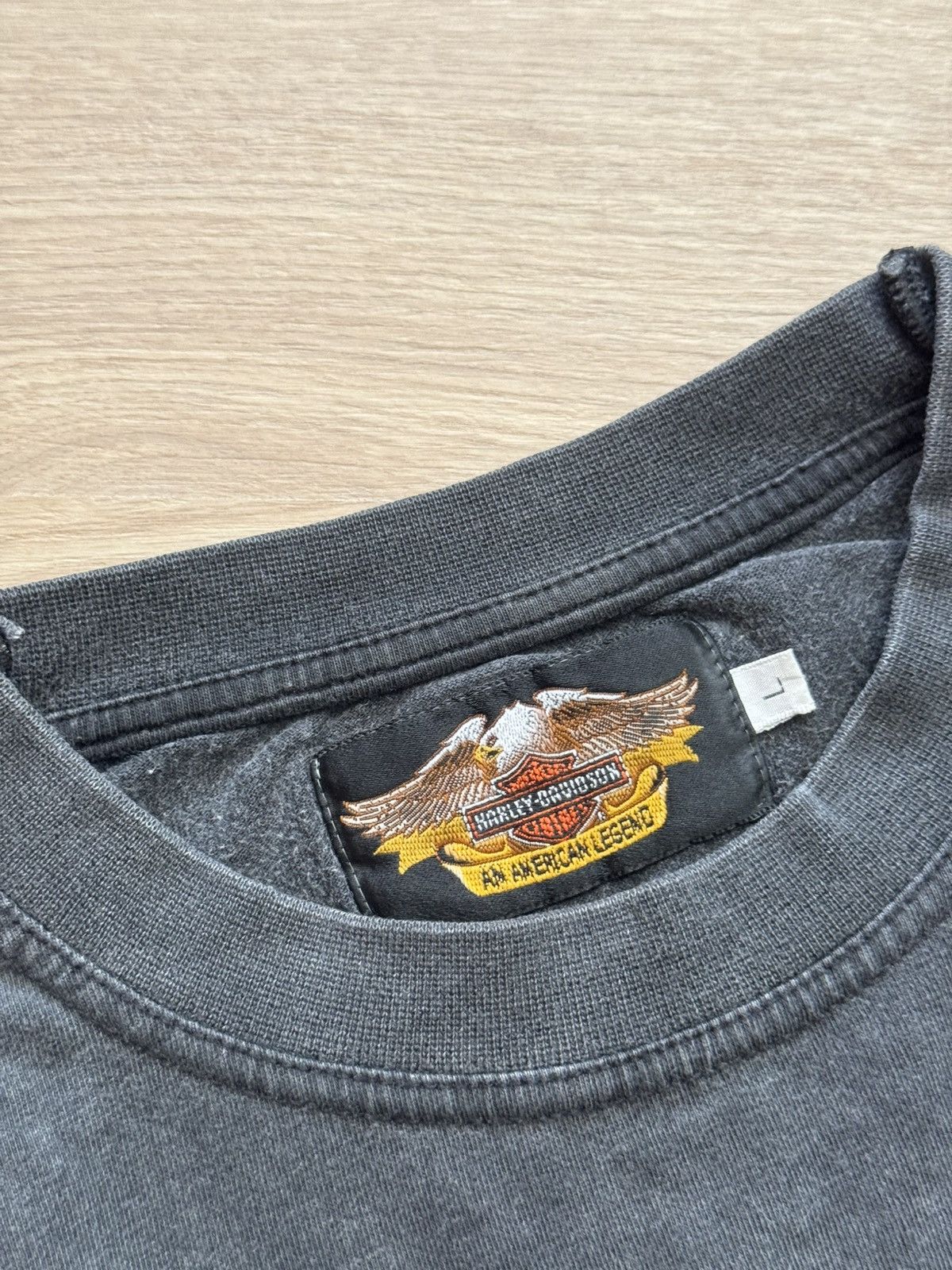Fruit Of The Loom Vintage 90’s USA Harley Davidson Washed Rare T-Shirt Size US L / EU 52-54 / 3 - 4 Thumbnail