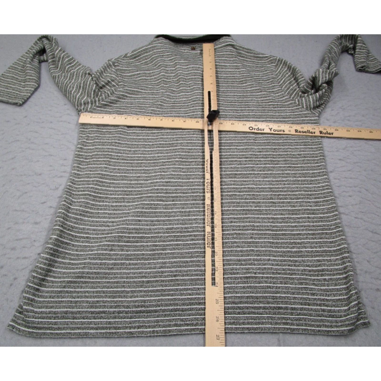 Billy Reid BILLY REID Shirt Mens Large Green Striped Polo Long Sleeve Work Golf Travel Size US L / EU 52-54 / 3 - 6 Thumbnail