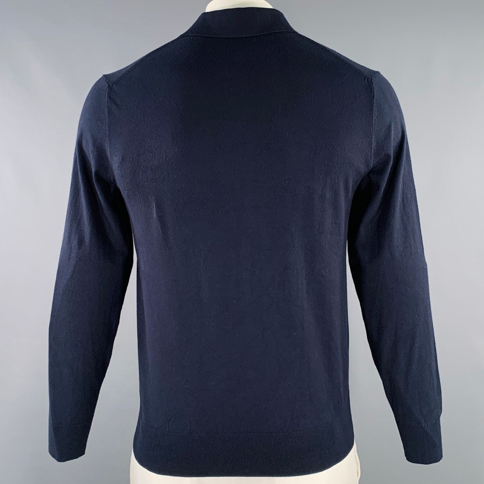 Theory THEORY Size M Goris Navy Viscose Blend Polo Pullover Size US M / EU 48-50 / 2 - 3 Thumbnail