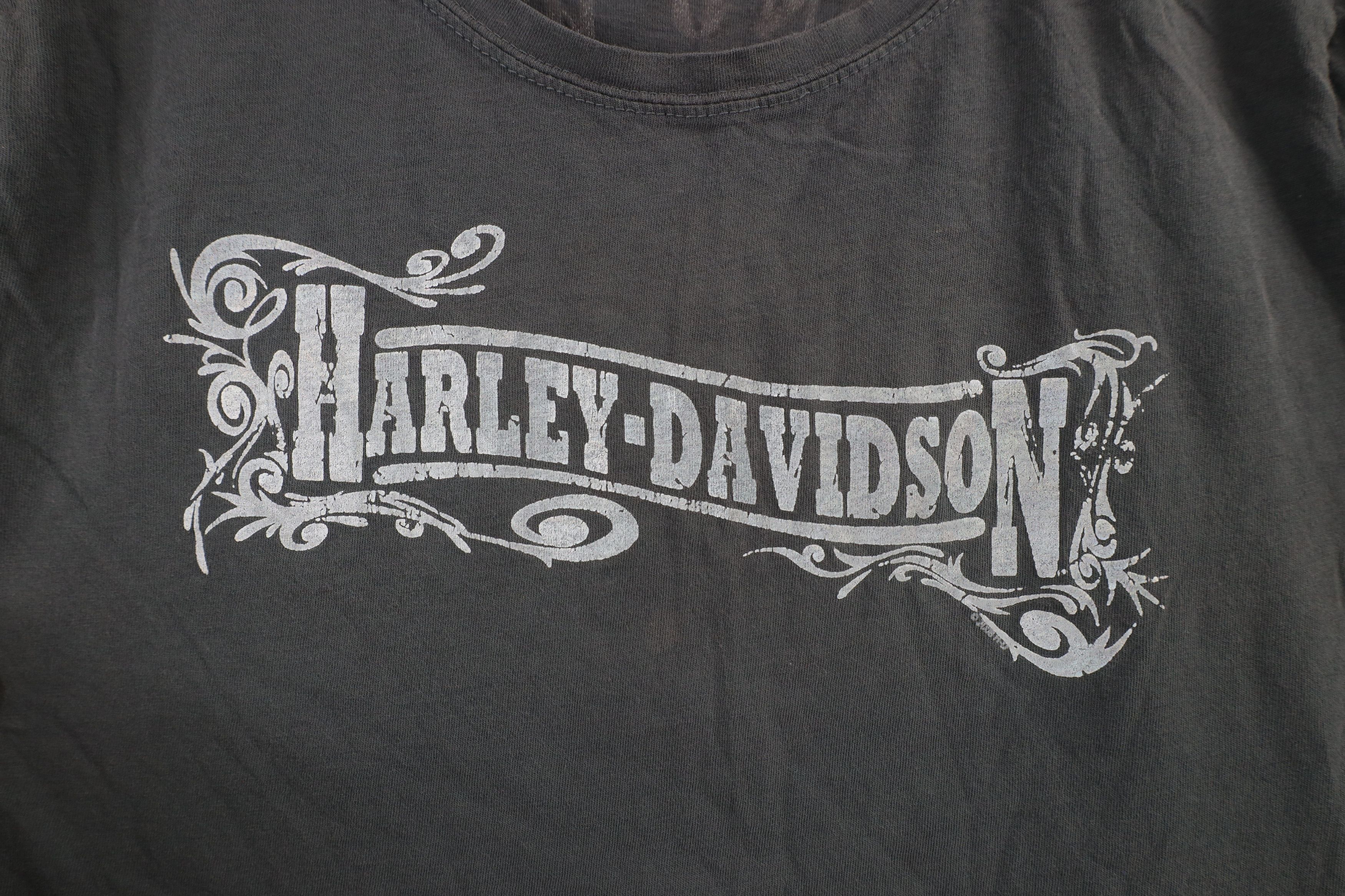 Harley Davidson × Vintage Vintage Y2K Harley Davidson Spell Tribal T-Shirt Gray Cotton Size L / US 10 / IT 46 - 4 Thumbnail