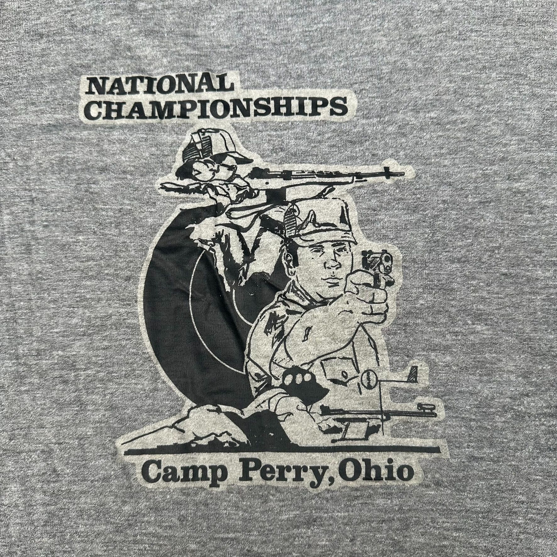 Vintage Vintage 70s Camp Perry Shooting Championship Ringer T-Shirt Size US M / EU 48-50 / 2 - 2 Thumbnail