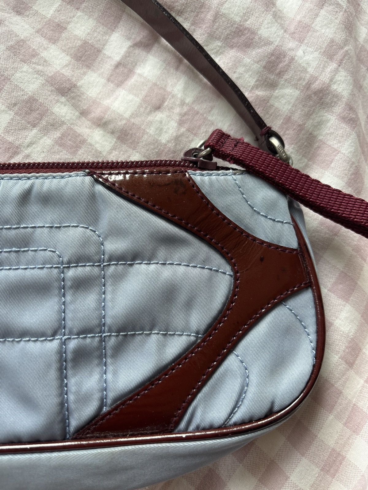 Prada Prada Handbag Light Blue - Maroon Size ONE SIZE - 8 Thumbnail
