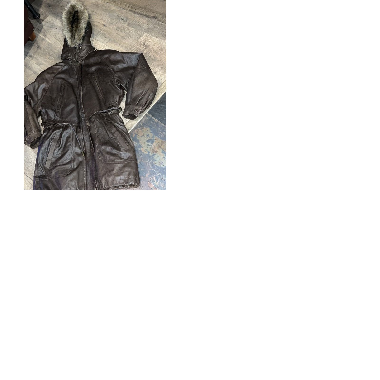 Vintage VINTAGE Wilson’s Leather Brown Leather Jacket Zip Snap Lined Fur Hooded Cinch Ties M Size M / US 6-8 / IT 42-44 - 12 Thumbnail