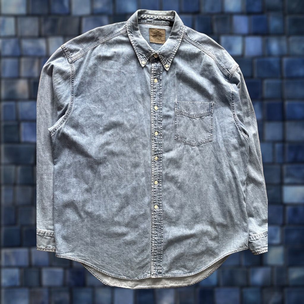 Gap VINTAGE Gap Denim Shirt Mens XL Button-Down Blue Jeans Grunge 90s Y2K Casual Workwear Baggy Relaxed Pocketed Cotton Denim Button-Up shirts Size US XL / EU 56 / 4 - 1 Thumbnail