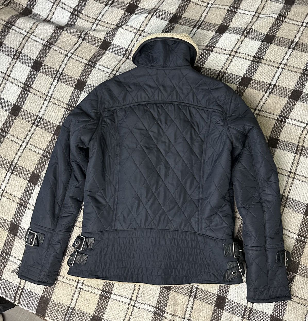 Barbour Battalion Quilt Navy Jacket with Sherpa size 36/uk10