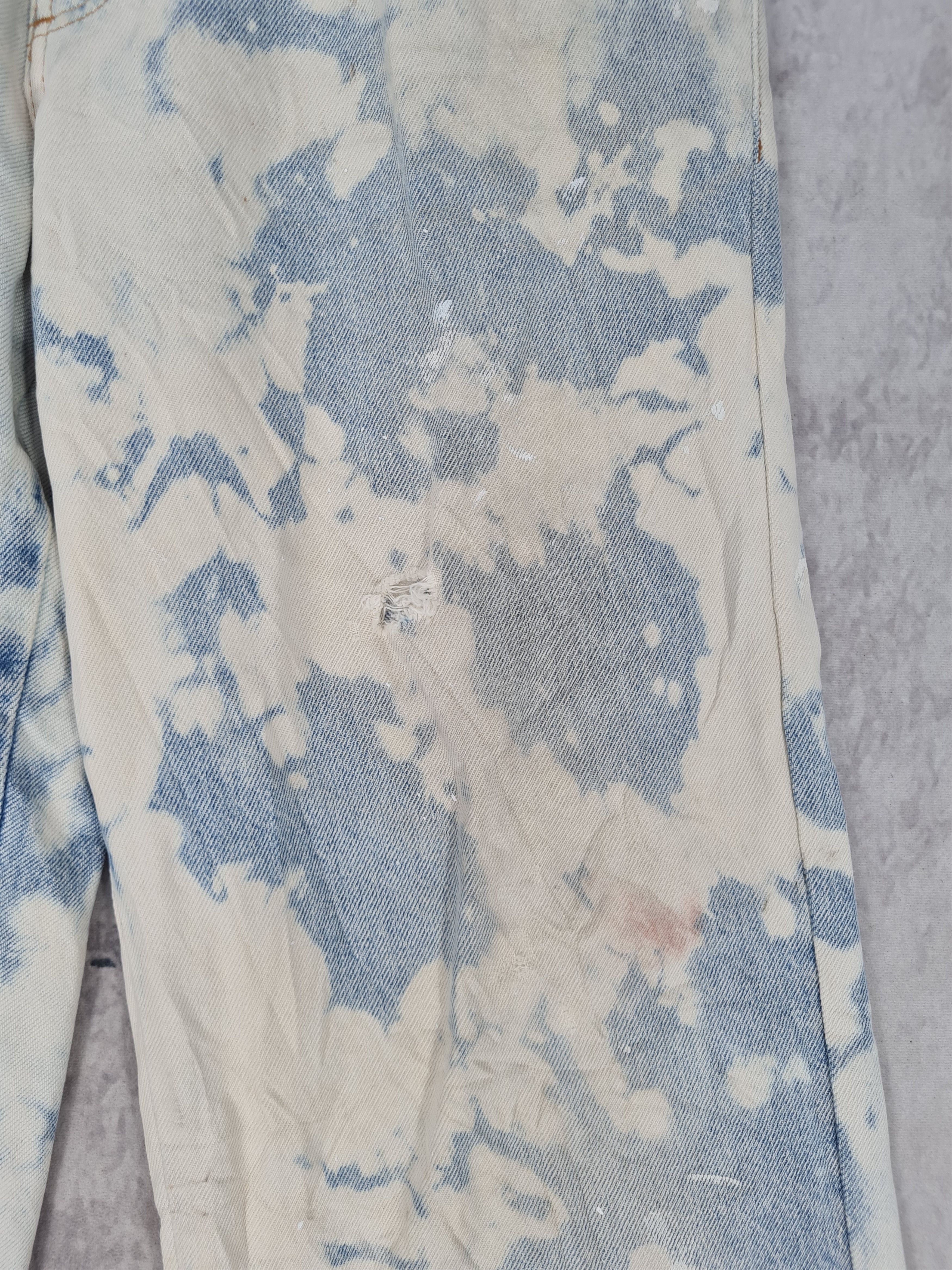 Japanese Brand BADGE DENIM Acid Wash Faded Ripped Jeans Size 32x30 JB0148 Size US 32 / EU 48 - 4 Thumbnail