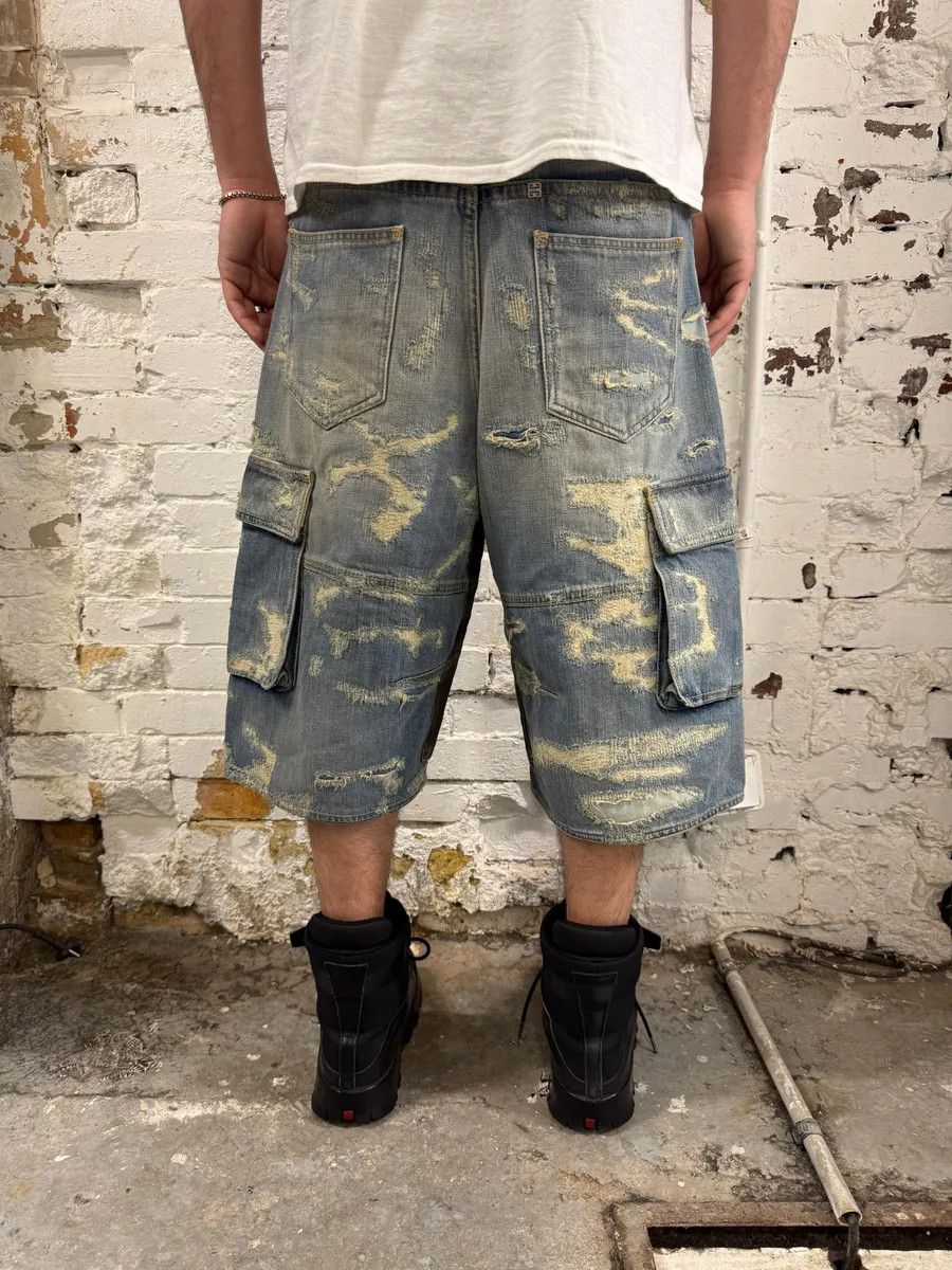 Givenchy Givenchy Boro Distressed Blue Denim Short Size US 33 - 4 Thumbnail