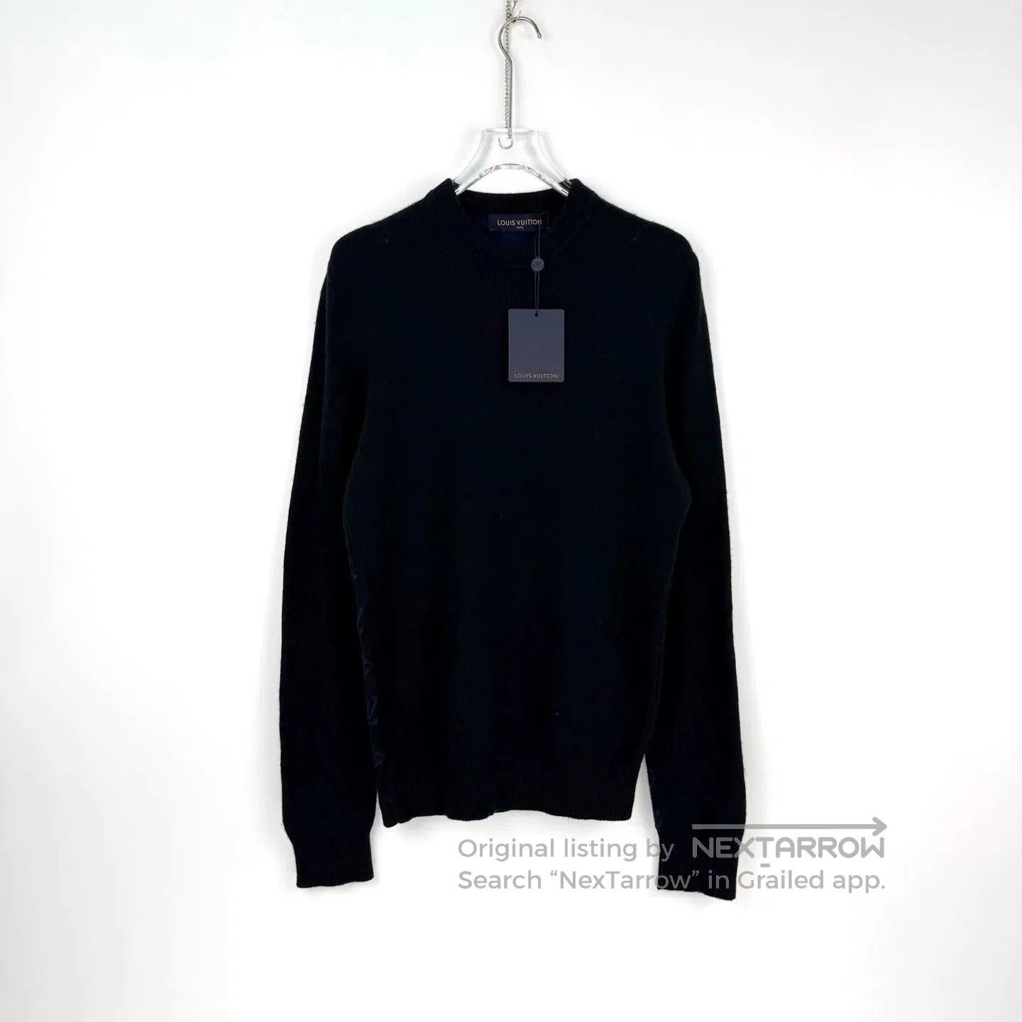 Louis Vuitton LV Blue Cashmere Sweater Back Logo 4L. Size US L / EU 52-54 / 3 - 3 Thumbnail