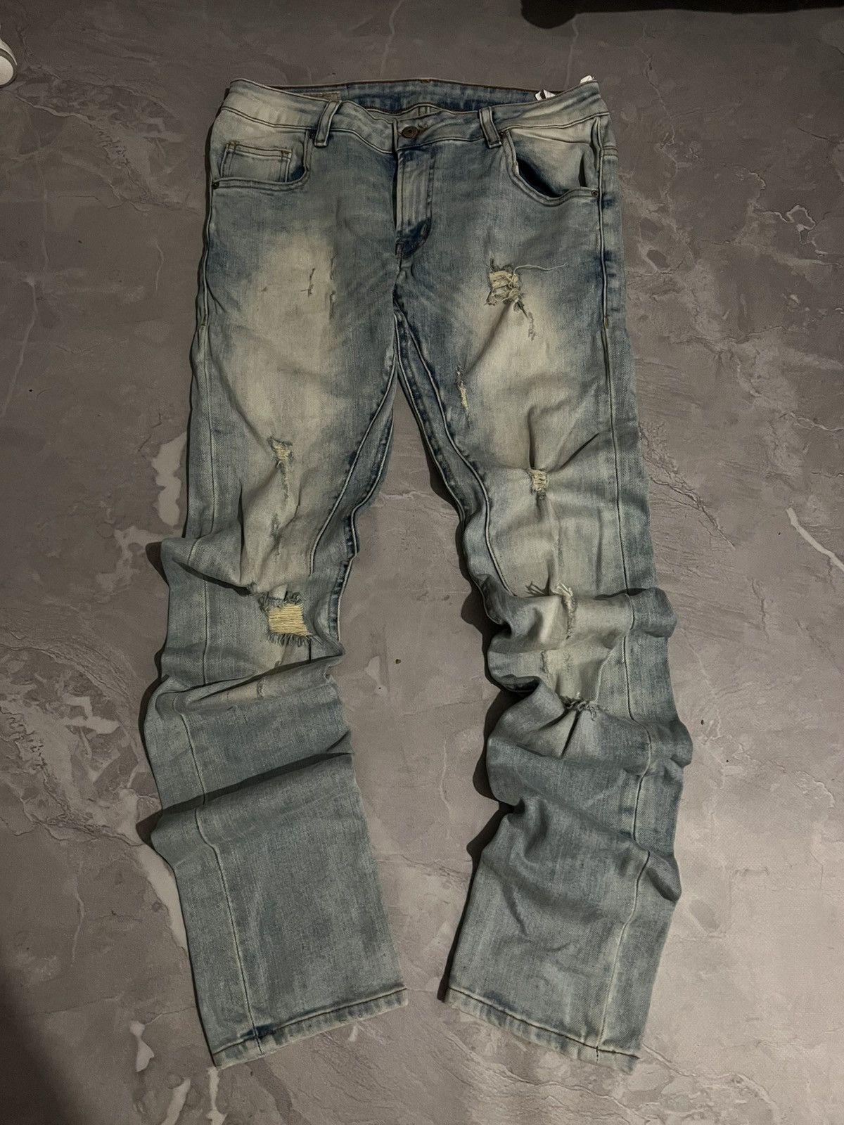 Vintage Vintage Skinny Light Blue Fresh / Balenciaga Style Y2K Size US 30 / EU 46 - 1 Thumbnail