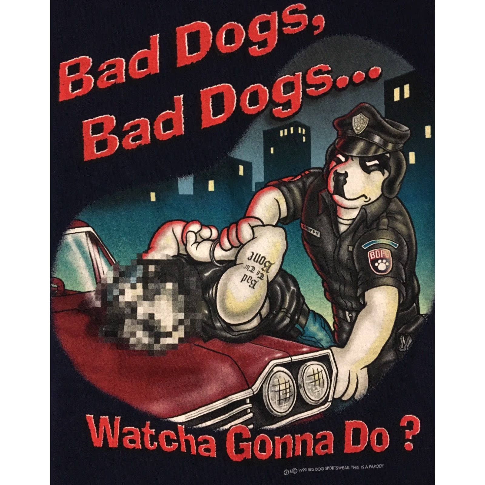 Big Dogs VINTAGE Big Dogs COPS TV Show Parody Shirt M Navy Blue 90s Grunge Humor Funny Dogs Size US M / EU 48-50 / 2 - 3 Thumbnail