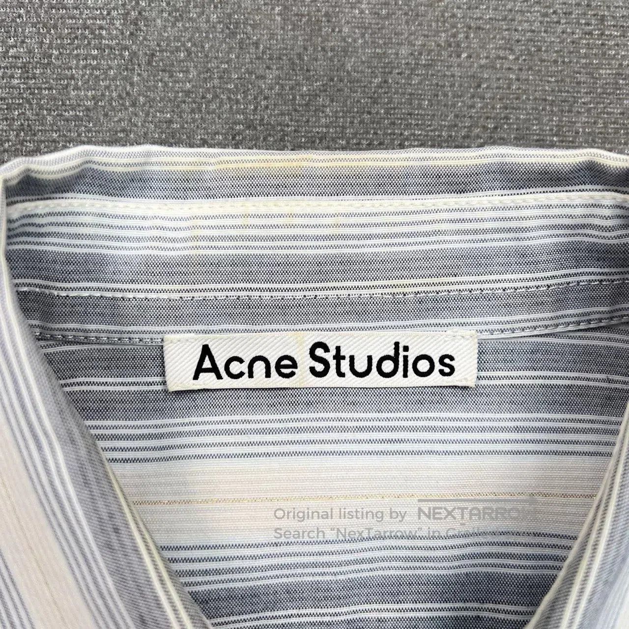Acne Studios Acne Studios Gray-Blue Gold Stripe Shirt. Size US S / EU 44-46 / 1 - 5 Thumbnail