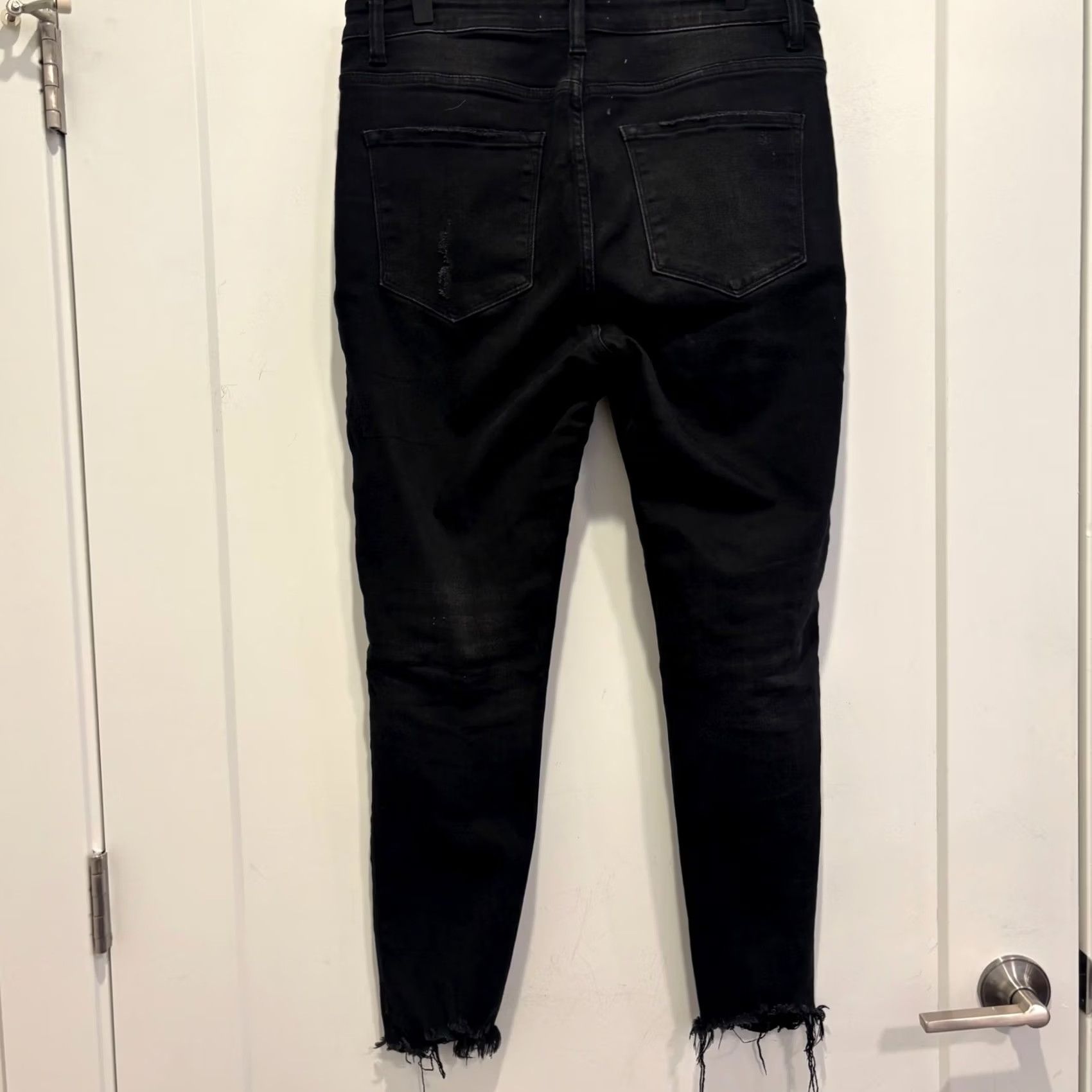 Vintage Vervet Los Angeles Jeans Skinny Black Distressed Button Fly Size 30 Women Size 24" / US 00 / IT 34 - 4 Thumbnail