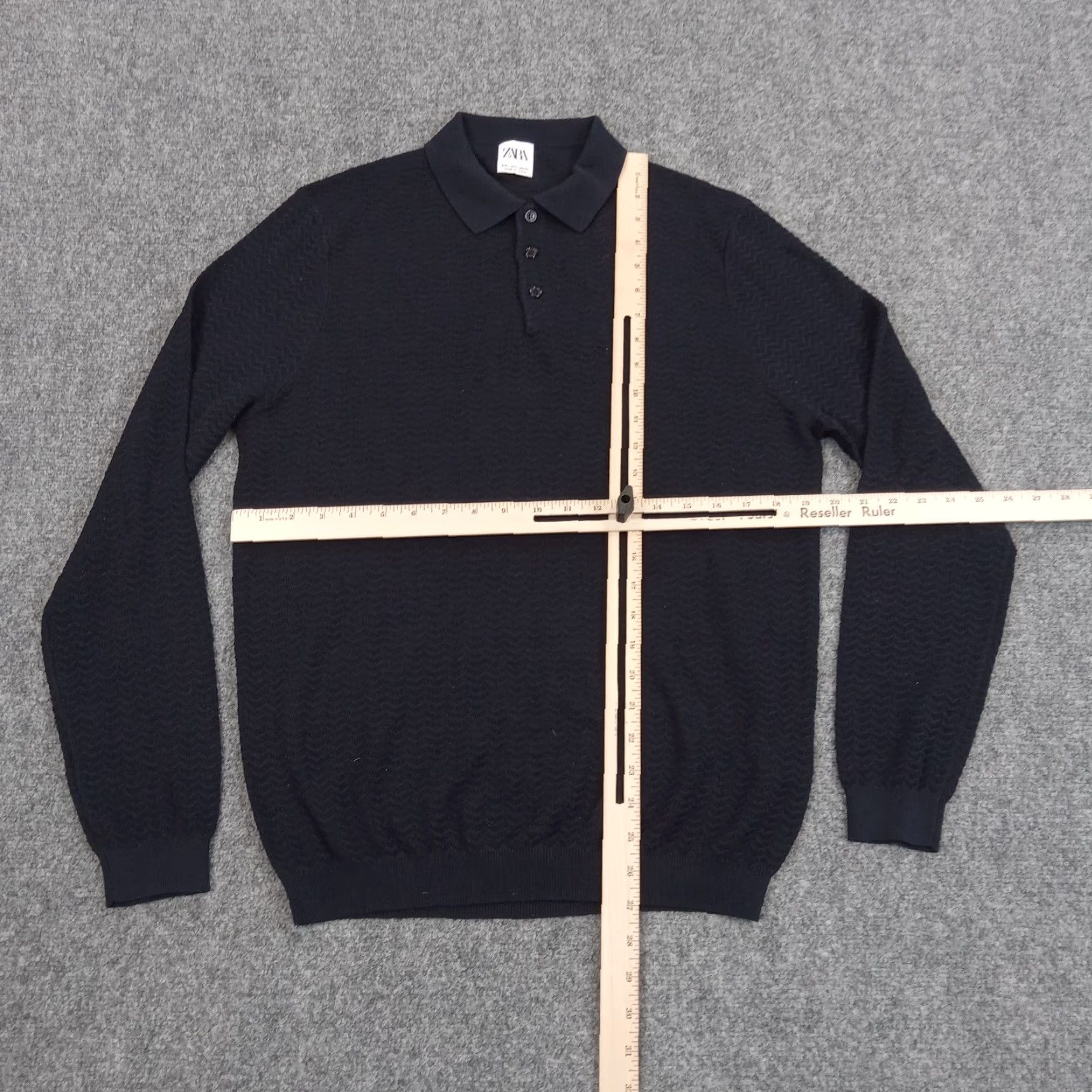 Zara Zara Women's Blue Lightweight Long Sleeve Collared Sweater L Size L / US 10 / IT 46 - 2 Thumbnail