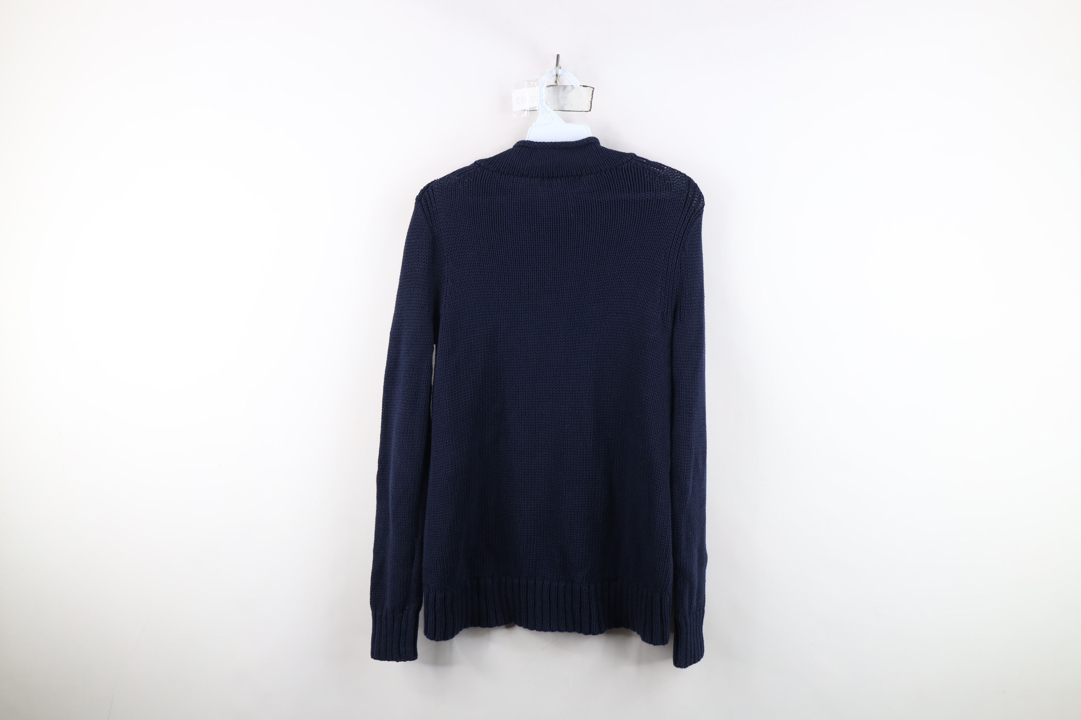 J.Crew Vintage J Crew Baggy Marled Knit Sweater Navy Blue Cotton Size S / US 4 / IT 40 - 10 Thumbnail