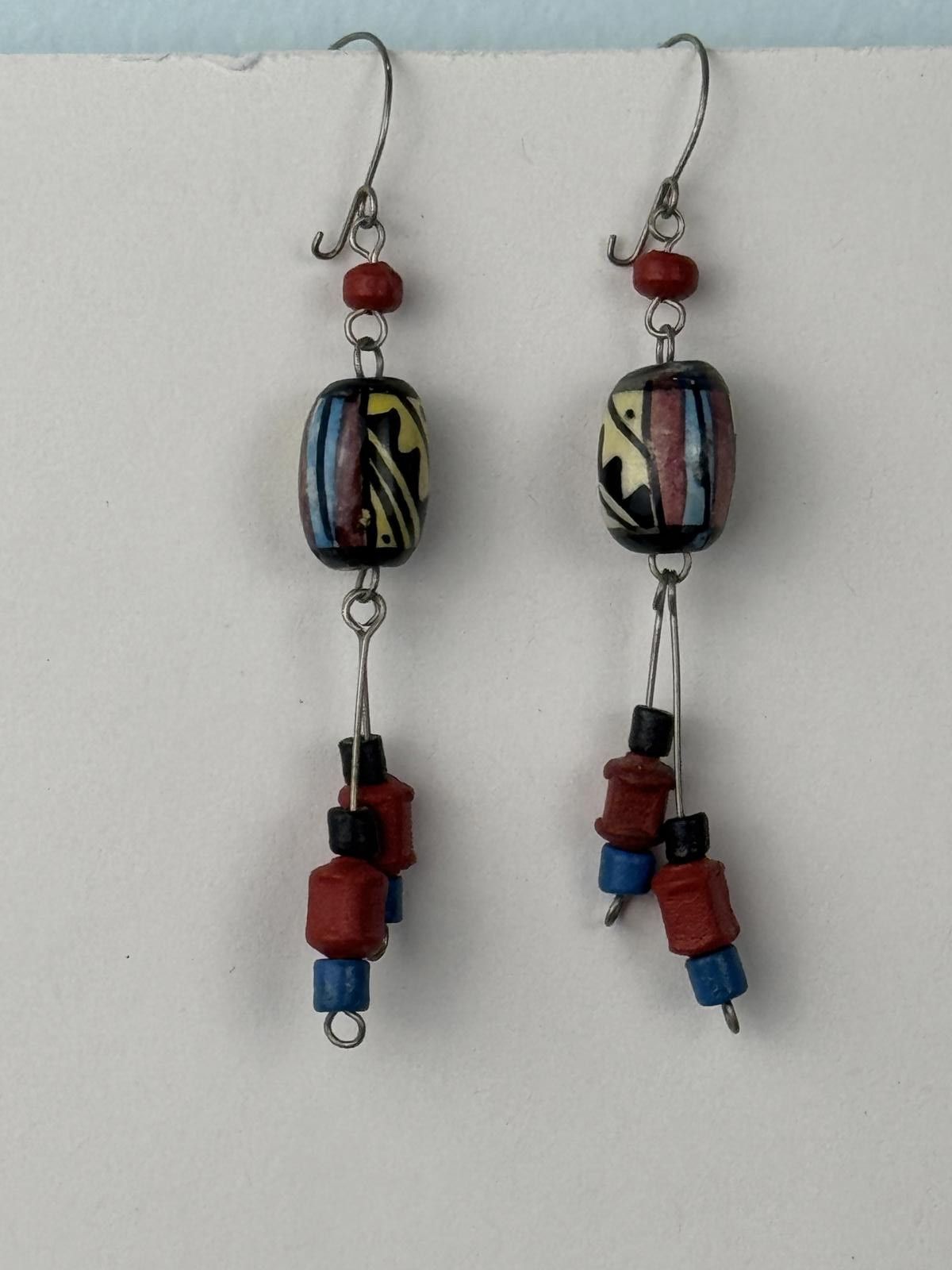 Handmade Handmade Multi-Colored Bead Dangle Earrings Size ONE SIZE - 3 Thumbnail