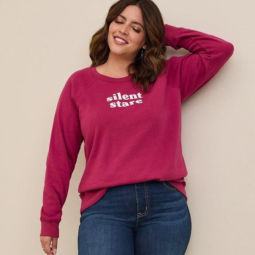 Torrid Torrid Silent Stare Pullover Fleece Crewneck Sweatshirt Size L / US 10 / IT 46 - 1 Thumbnail