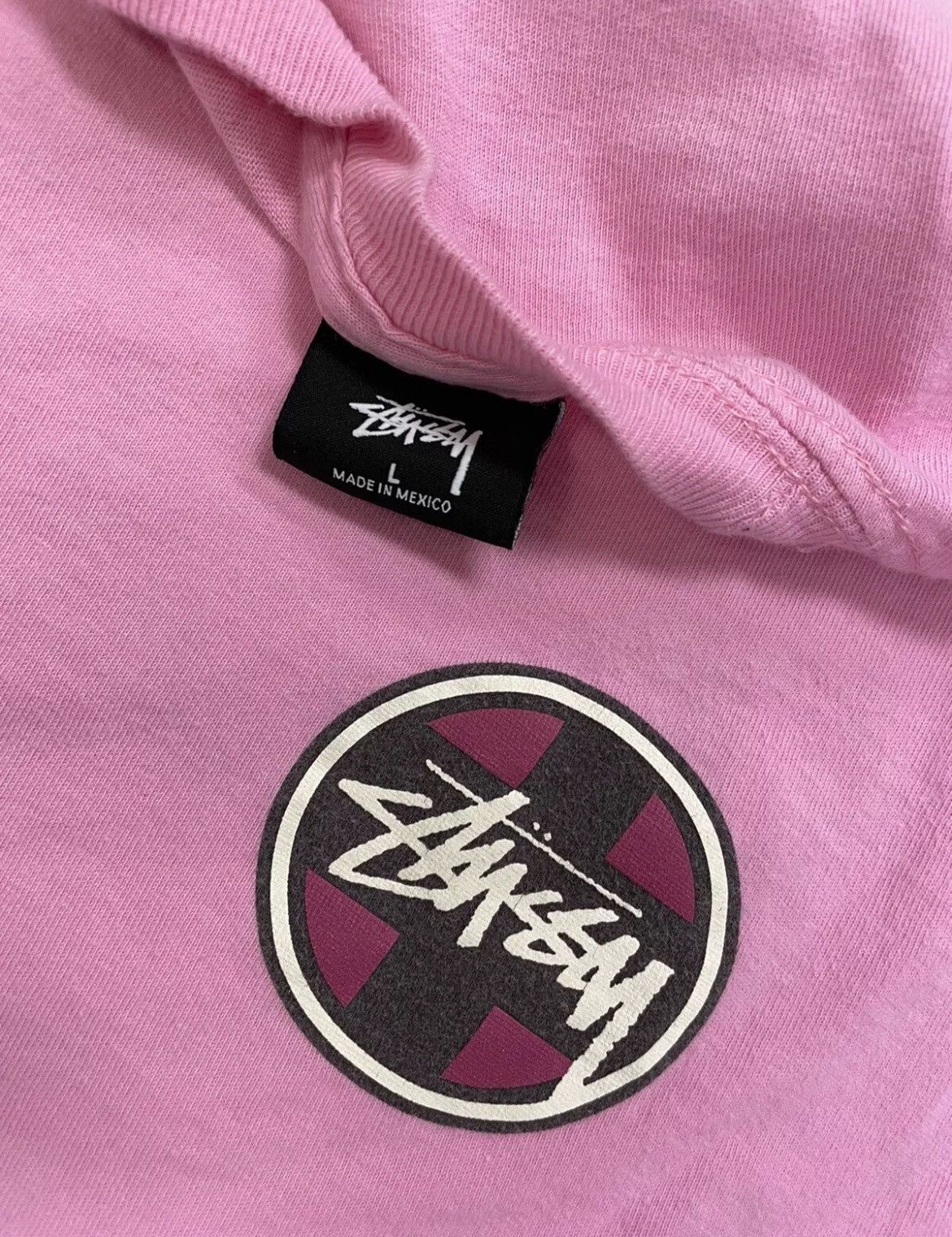 Stussy × Vintage Vintage Y2K Pink Big Logo Stussy Shirt Mens Large Size US L / EU 52-54 / 3 - 4 Thumbnail