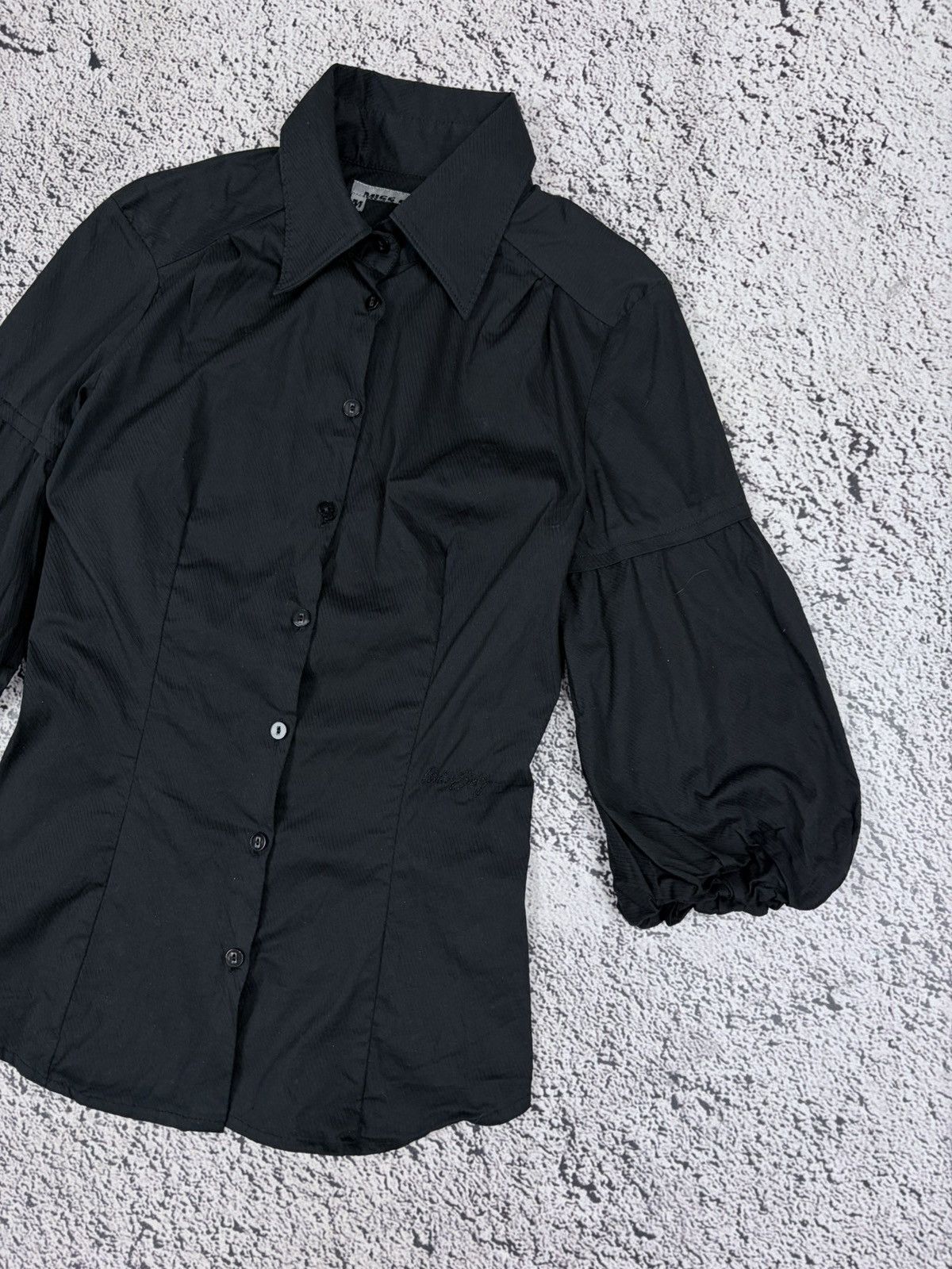 Miss Sixty Archive Miss Sixty Y2K Office Siren Black Puff Sleeve Shirt Size M / US 6-8 / IT 42-44 - 3 Thumbnail
