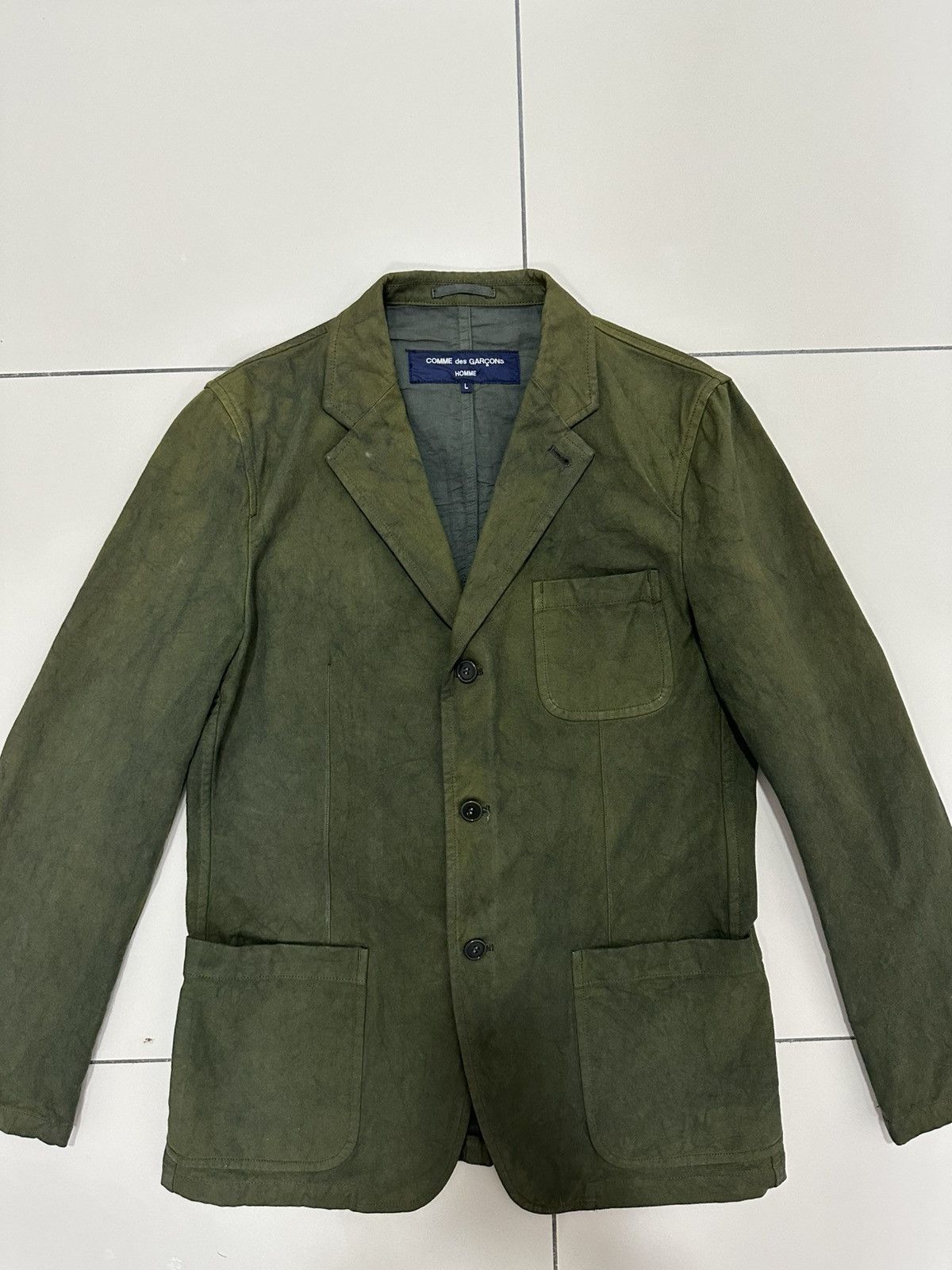 Comme des Garcons × Comme des Garcons Homme Plus AD04 Comme Des Garcons Homme Jacket Olive Color Design Size US L / EU 52-54 / 3 - 3 Thumbnail