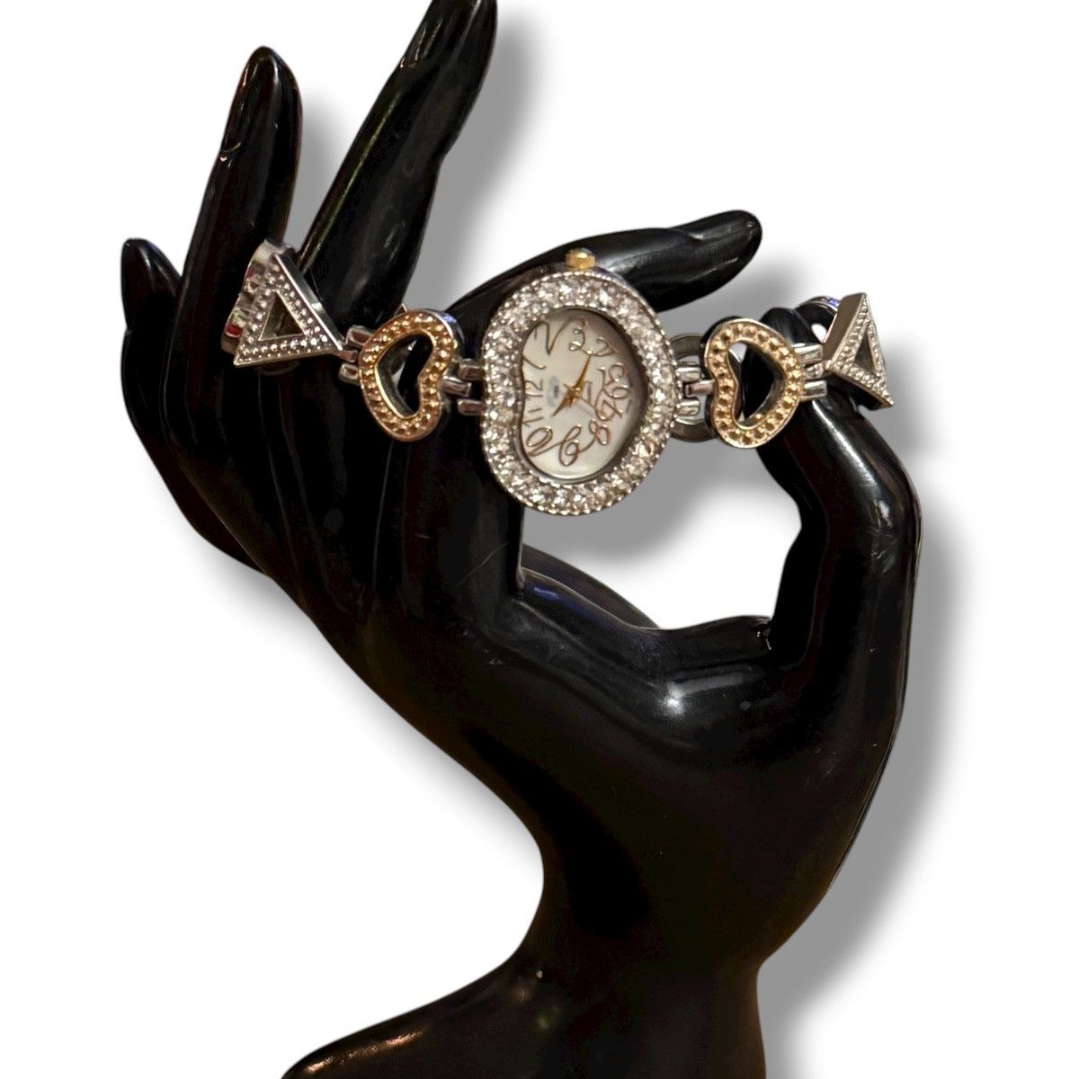 Other Vintage Sanis two tone heart shaped rhinestone watch Size ONE SIZE - 2 Thumbnail