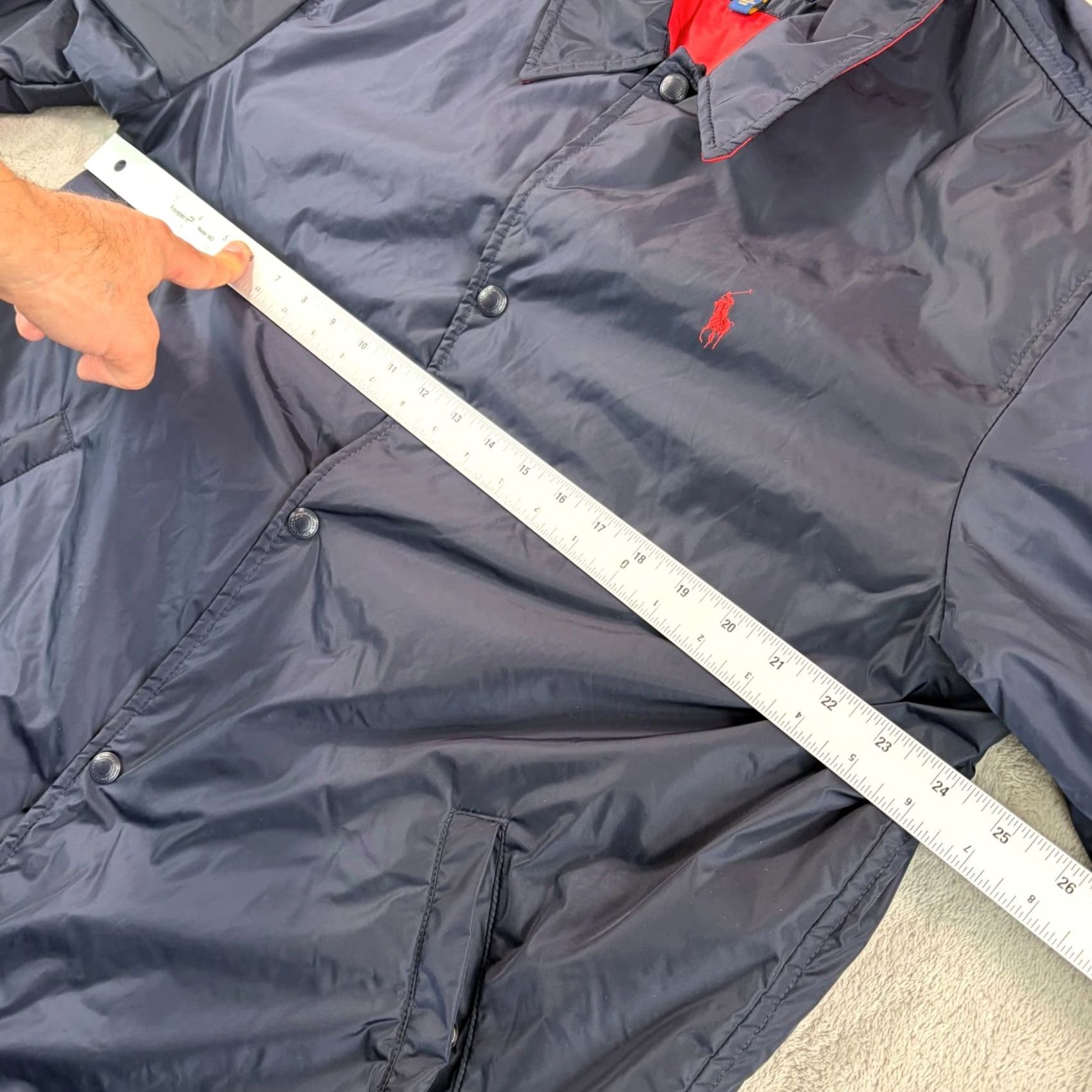 Polo Ralph Lauren Polo Ralph Lauren Coaches Jacket Men L Navy Snap Windbreaker Logo All Seasons Pockets Size US L / EU 52-54 / 3 - 6 Thumbnail