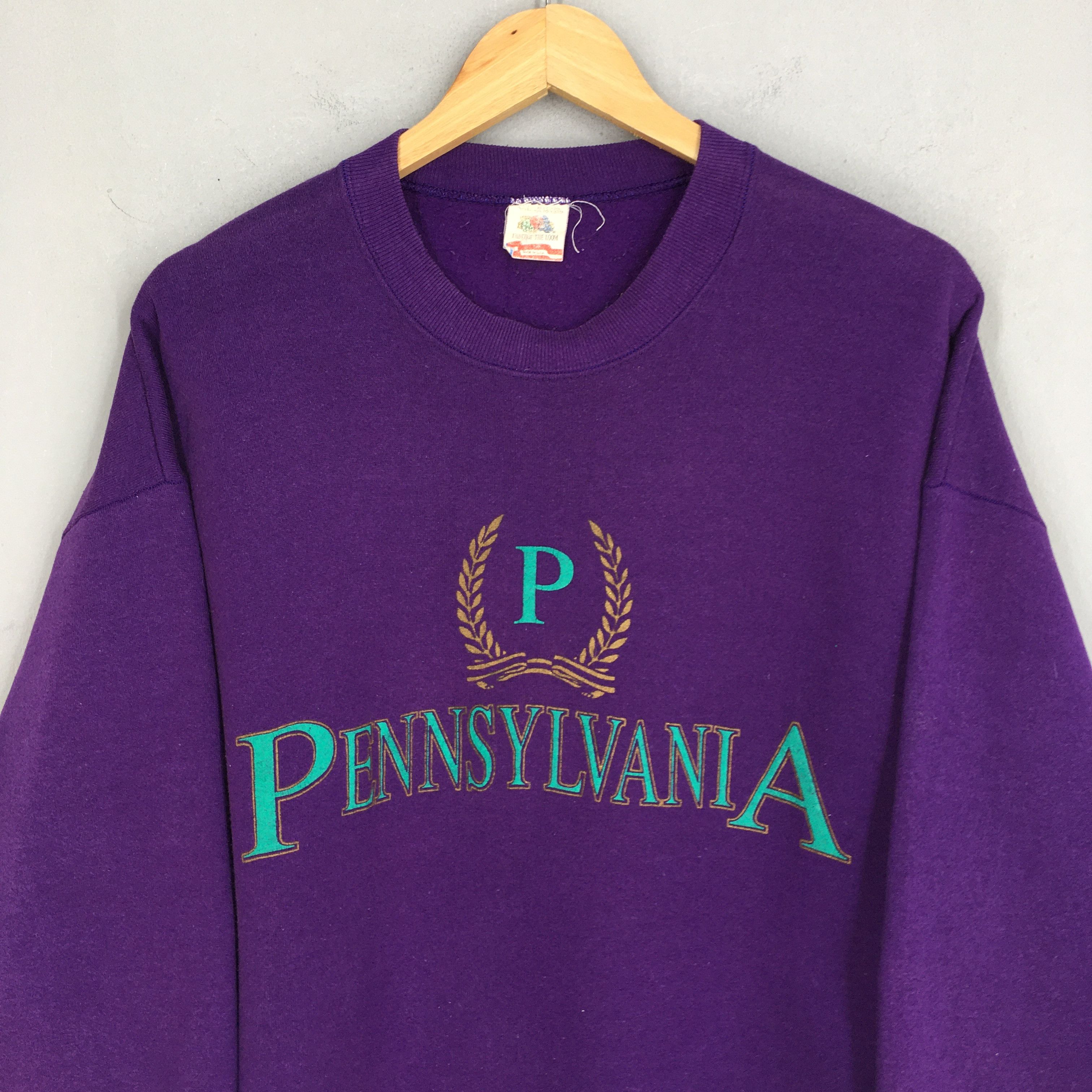Other Vintage 90s Pennsylvania Purple Sweatshirt XXLarge Size US XXL / EU 58 / 5 - 2 Thumbnail