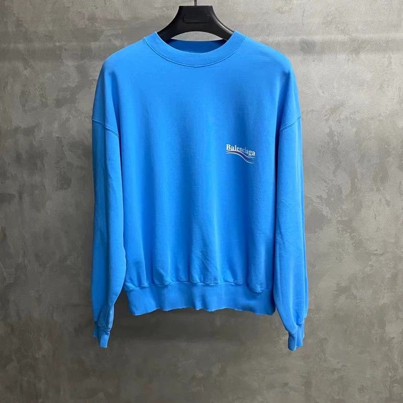 Balenciaga Balenciaga Light Blue Logo Sweatshirt Size US XS / EU 42 / 0 - 1 Thumbnail