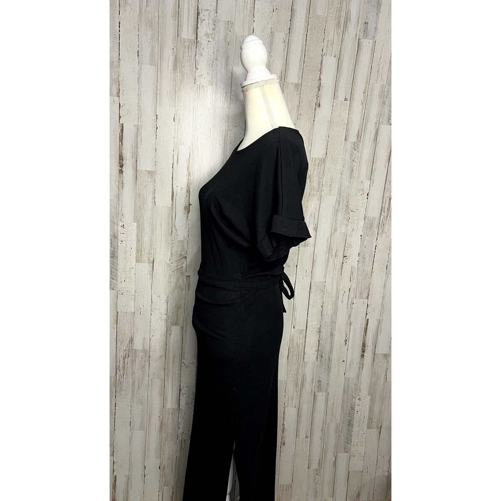 Asos NWT ASOS Women's Black Waist Short Sleeve Midi Dress Size 0 Size XS / US 0-2 / IT 36-38 - 4 Thumbnail