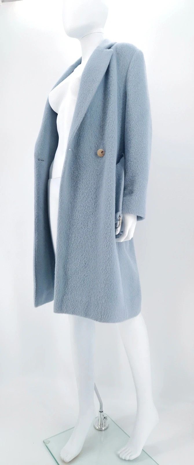 Acne Studios Acne Studios Elga Hairy Coat in Baby Blue Alpaca Size XS / US 0-2 / IT 36-38 - 12 Thumbnail