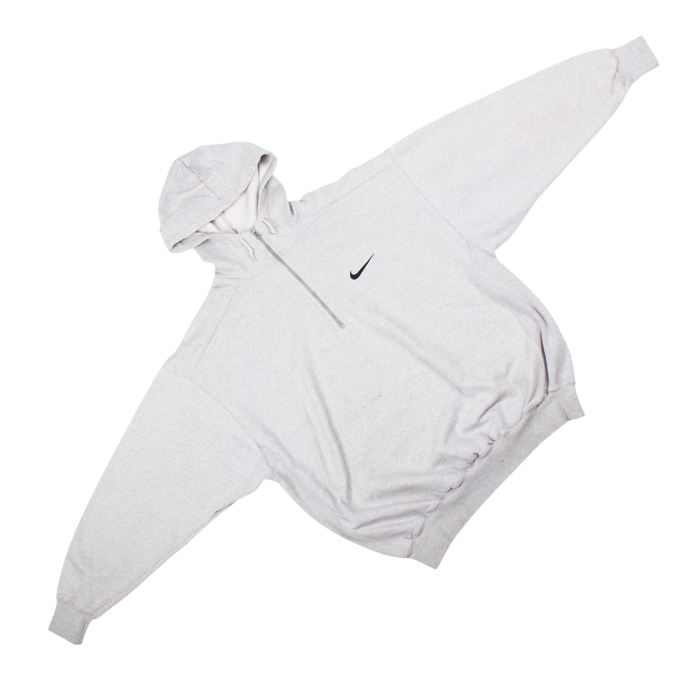 Nike Nike 1/4 Zip Hoodie Grey Embroidered Swoosh Center Size US XL / EU 56 / 4 - 2 Thumbnail