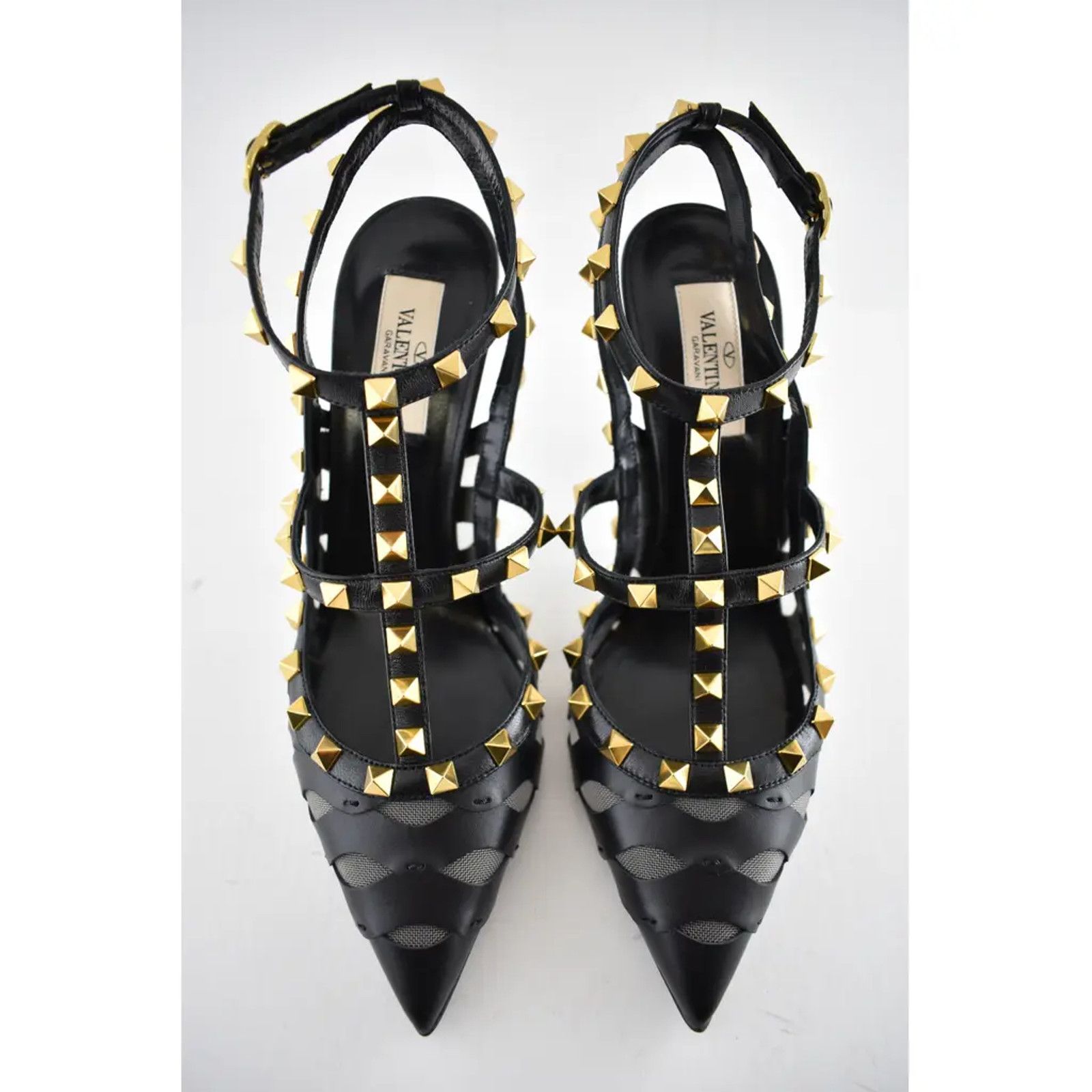 Valentino Rockstud Wave Embroidery Ankle Strap Classic Heel Pump 38.5 Size US 8.5 / IT 38.5 - 7 Thumbnail