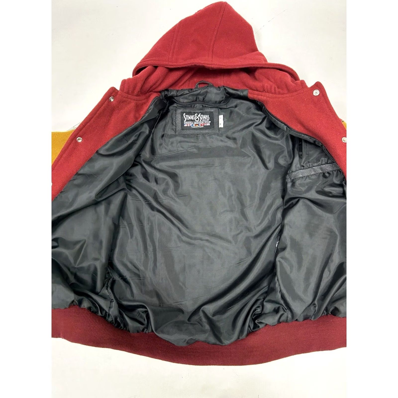 Vintage VINTAGE Stewart & Strauss Varsity Jacket San Francisco 49ers NFL Coat With Hood Adult Medium Black Size US M / EU 48-50 / 2 - 5 Thumbnail