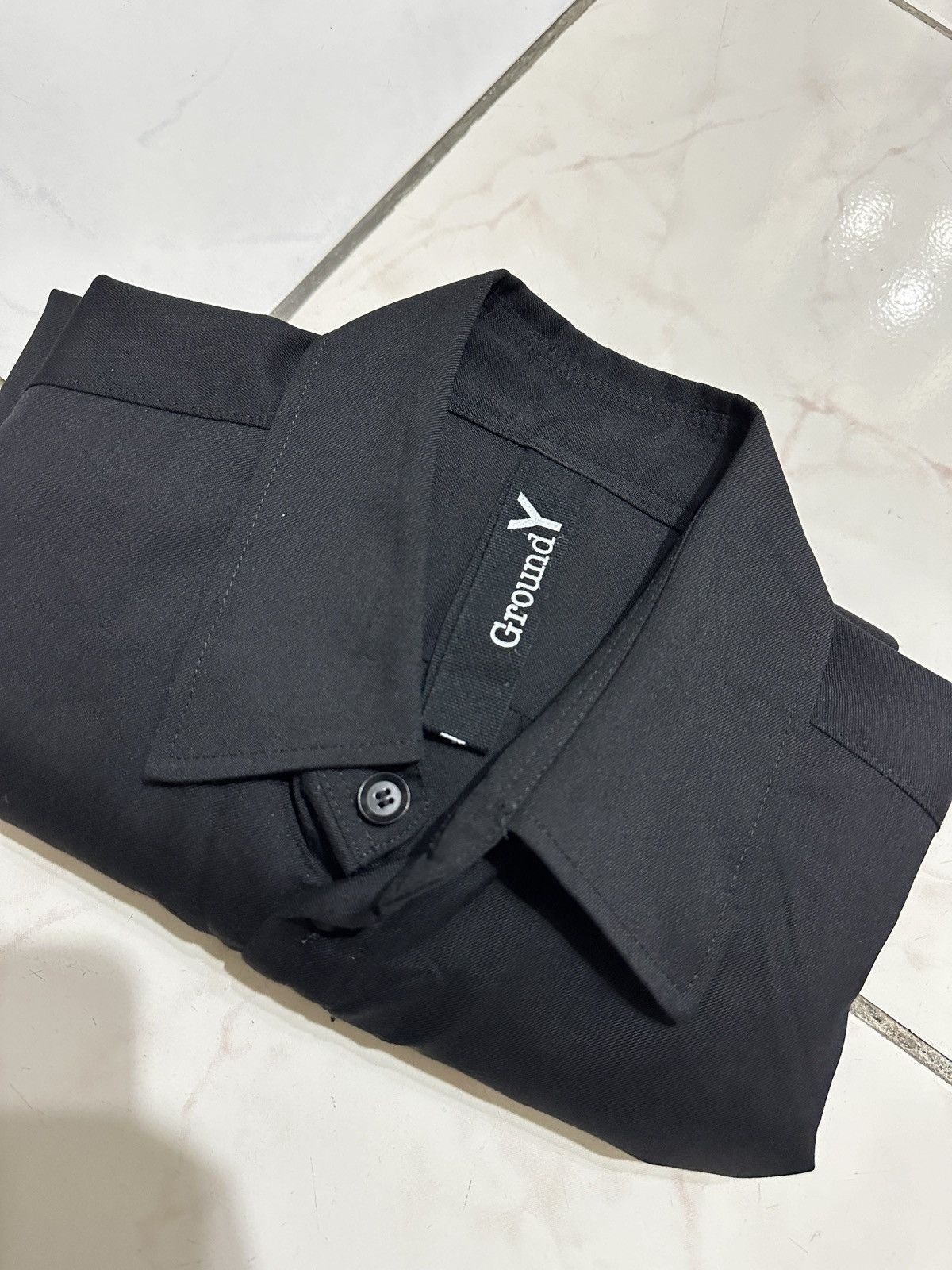 Yohji Yamamoto Ground Y Long Black Wool Shirt Size US M / EU 48-50 / 2 - 6 Thumbnail